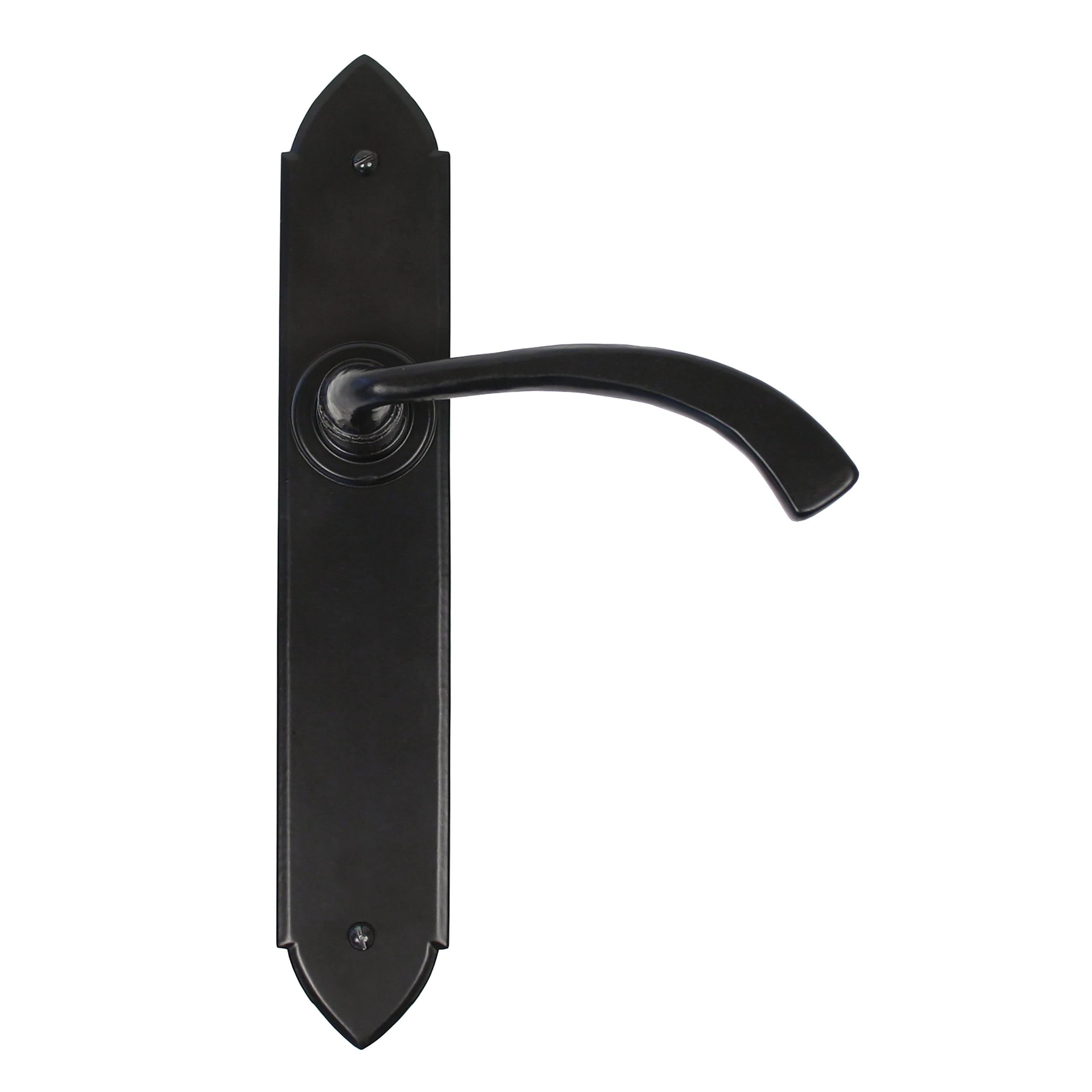 Black Gothic Curved Sprung Lever Latch Set | From The Anvil - Lever Latch - From The Anvil - Yester Home