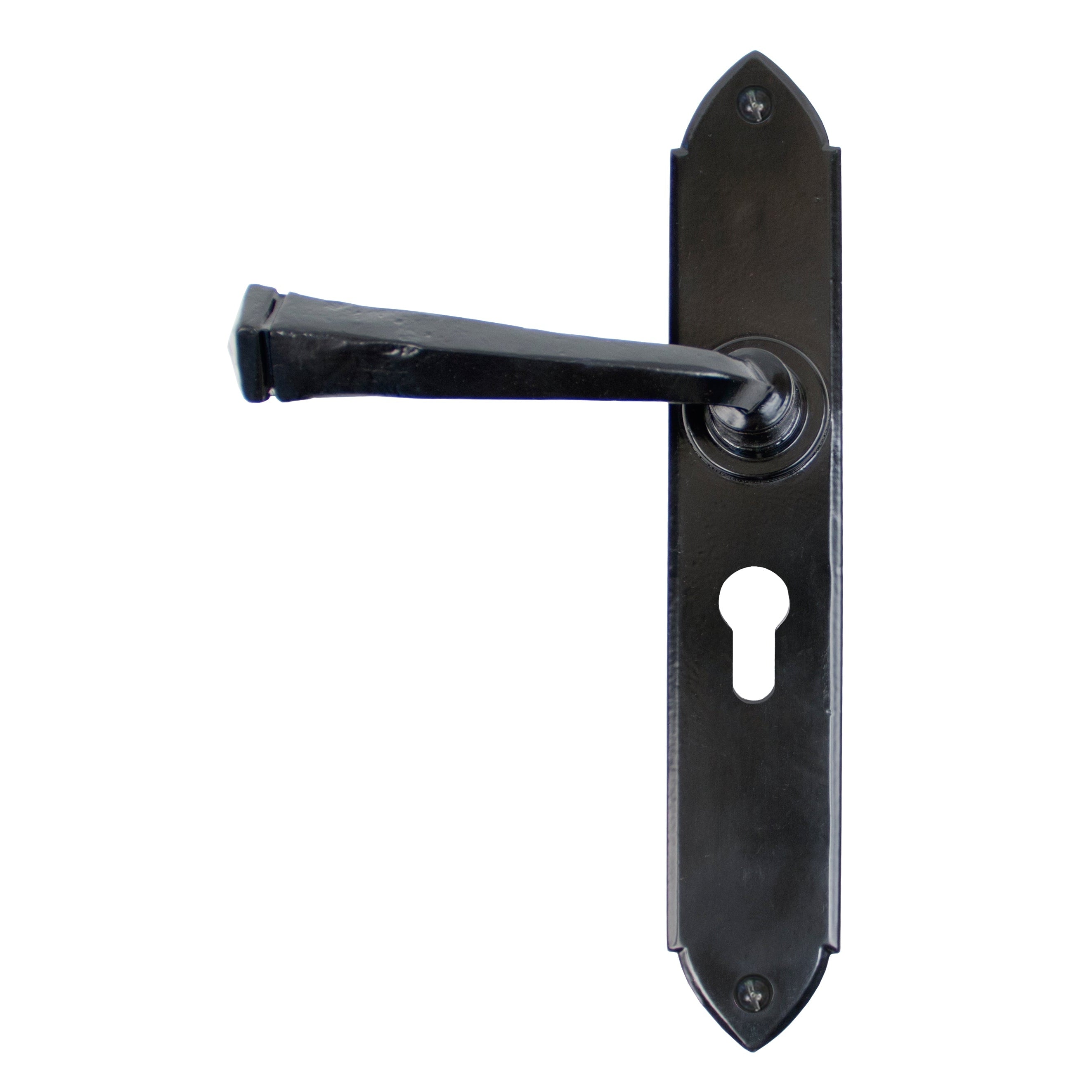 Black Gothic Lever Euro Lock Set | From The Anvil-Lever Euro-Yester Home