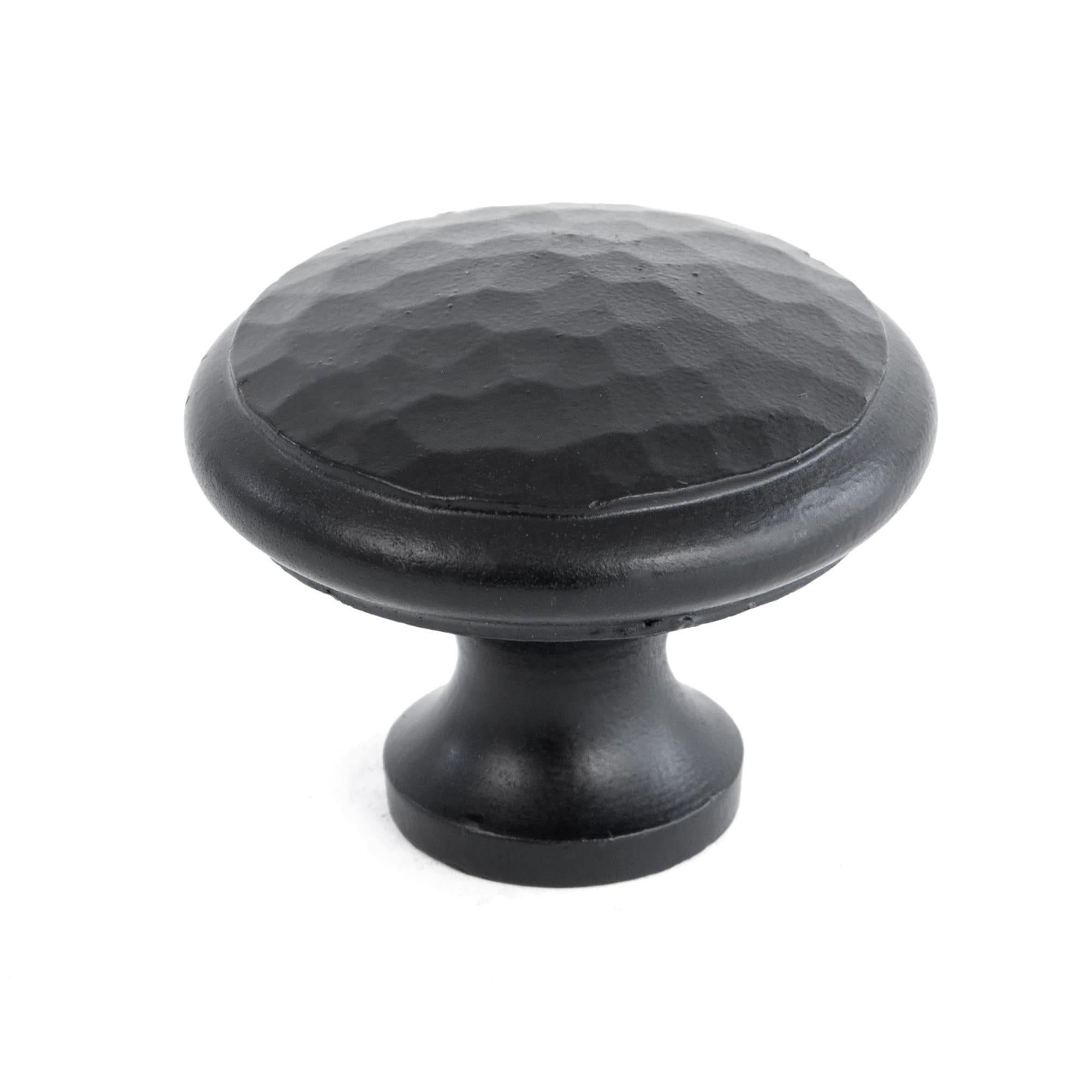 Black Hammered Cabinet Knob - Large | From The Anvil - Cabinet Knobs - From The Anvil - Yester Home