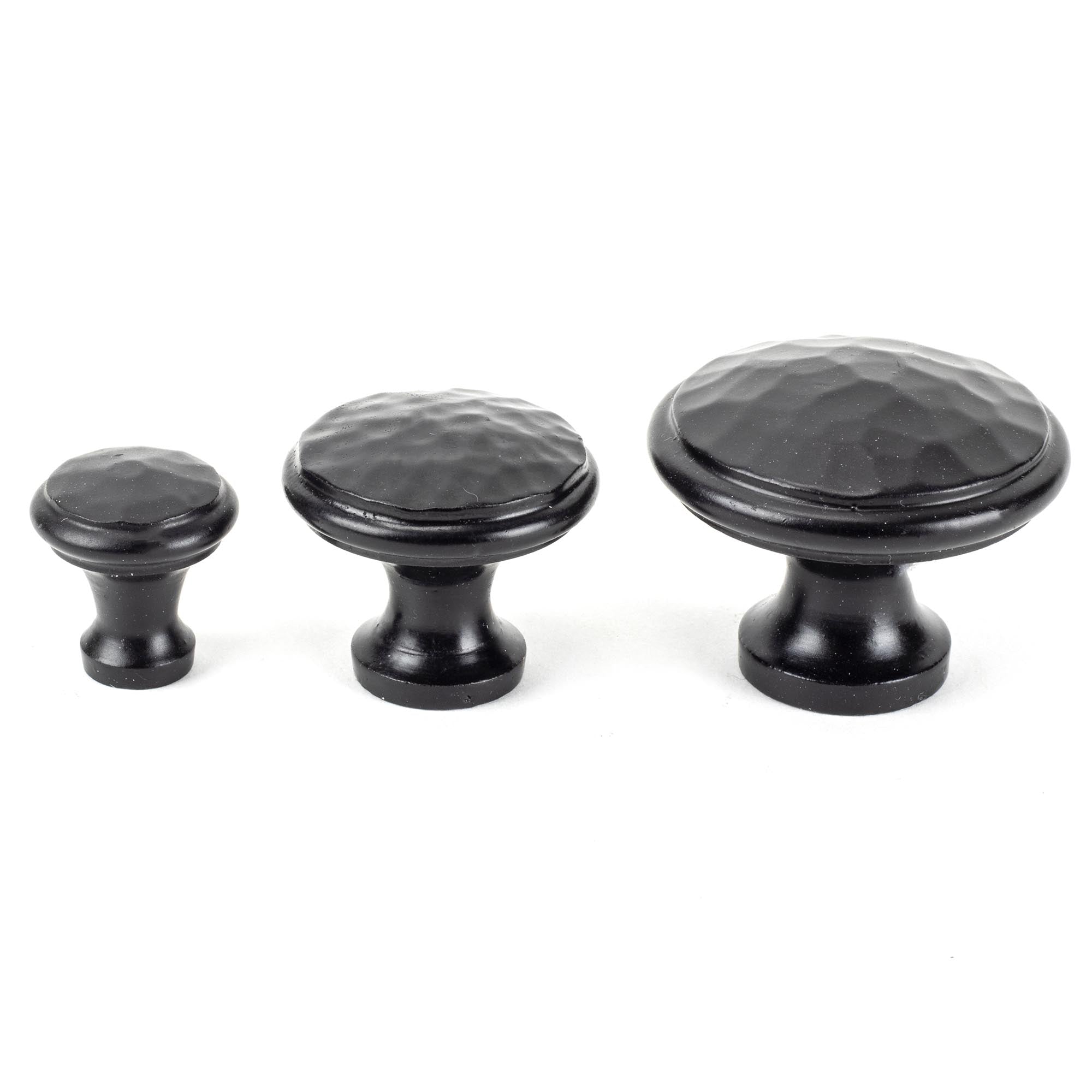 Black Hammered Cabinet Knob - Medium | From The Anvil - Cabinet Knobs - From The Anvil - Yester Home