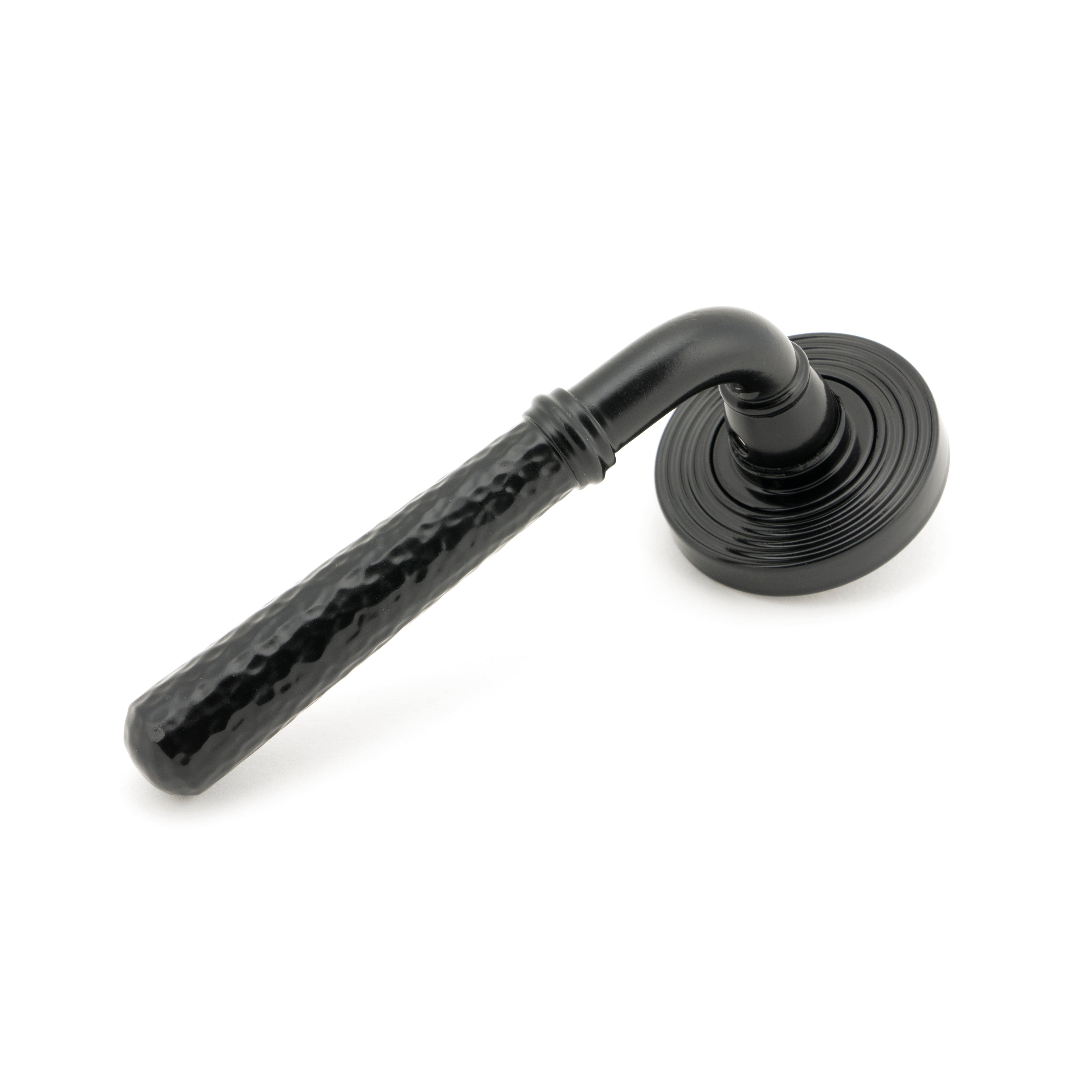 Black Hammered Newbury Lever on Rose Set (Beehive) - Unsprung | From The Anvil-Concealed-Yester Home