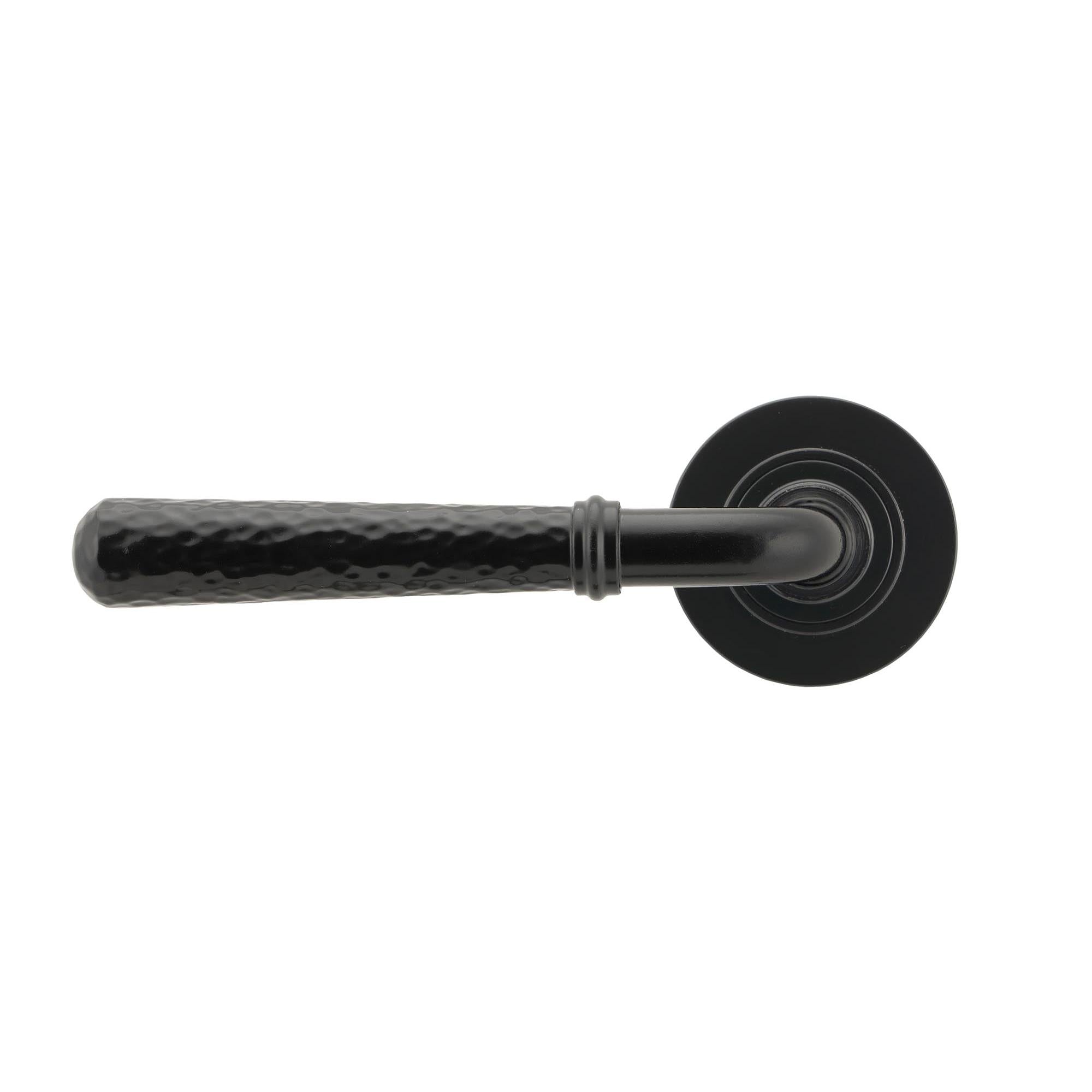 Black Hammered Newbury Lever on Rose Set (Plain) | From The Anvil - Concealed - From The Anvil - Yester Home
