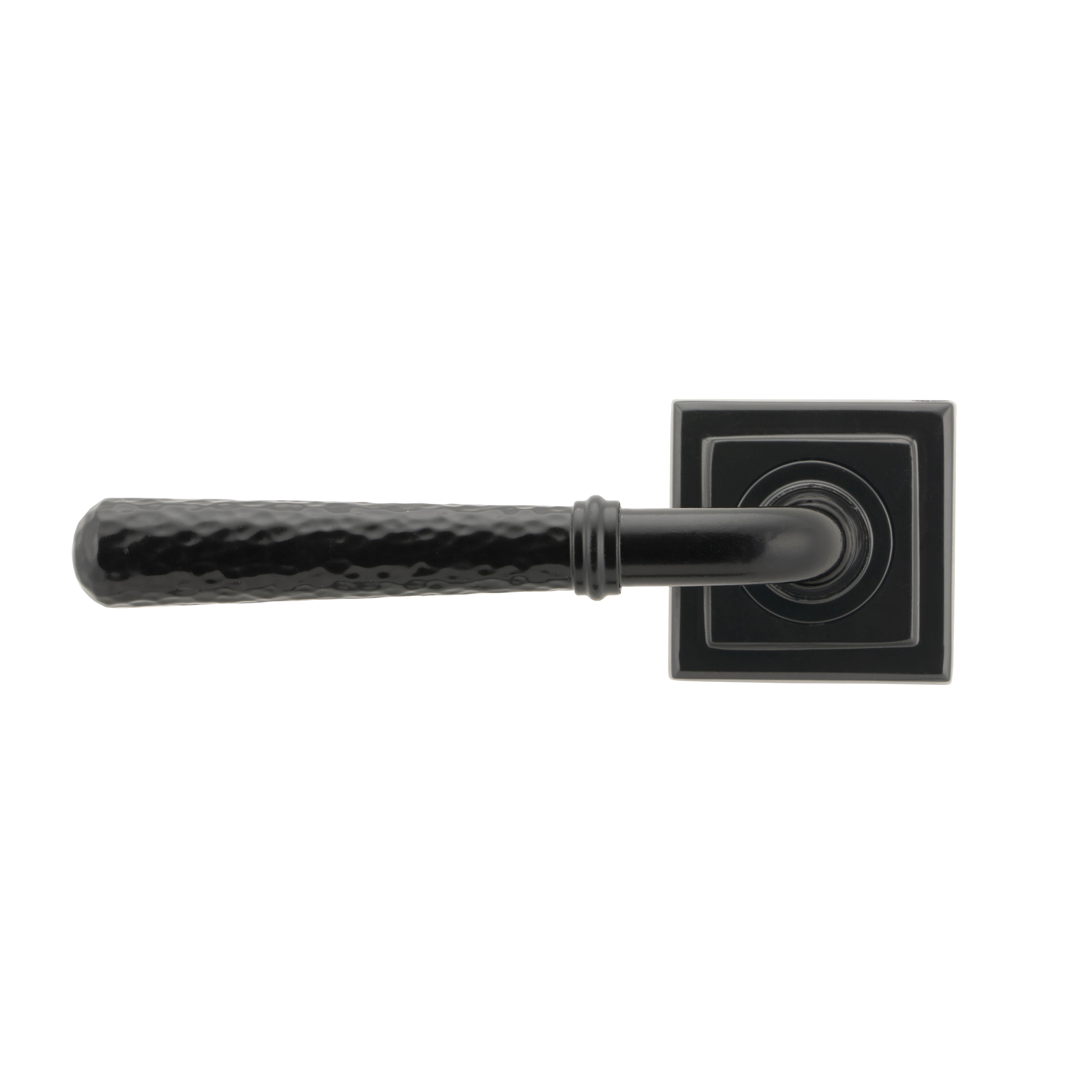 Black Hammered Newbury Lever on Rose Set (Square) - Unsprung | From The Anvil-Concealed-Yester Home