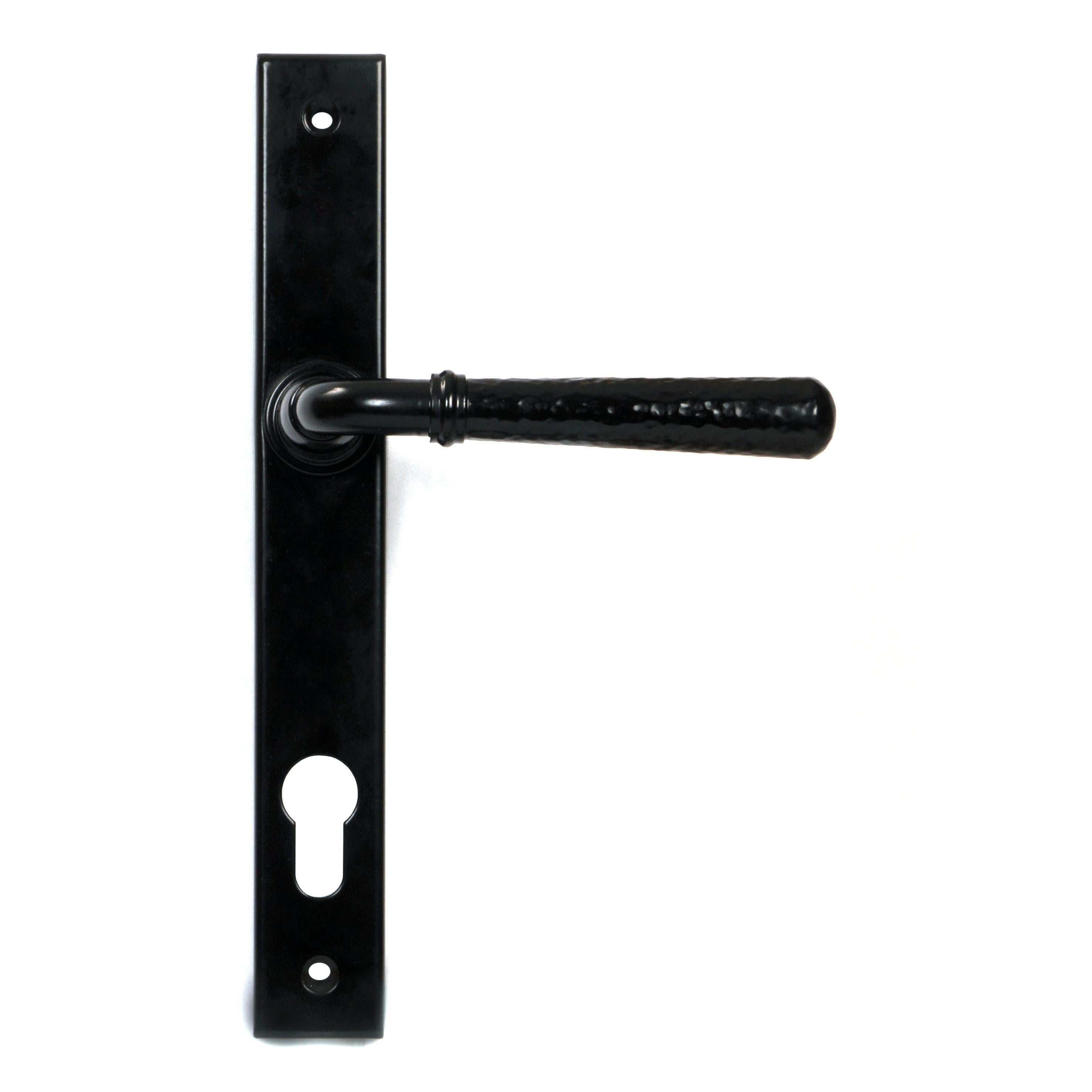 Black Hammered Newbury Slimline Espag. Lock Set | From The Anvil - Espagnolette - From The Anvil - Yester Home