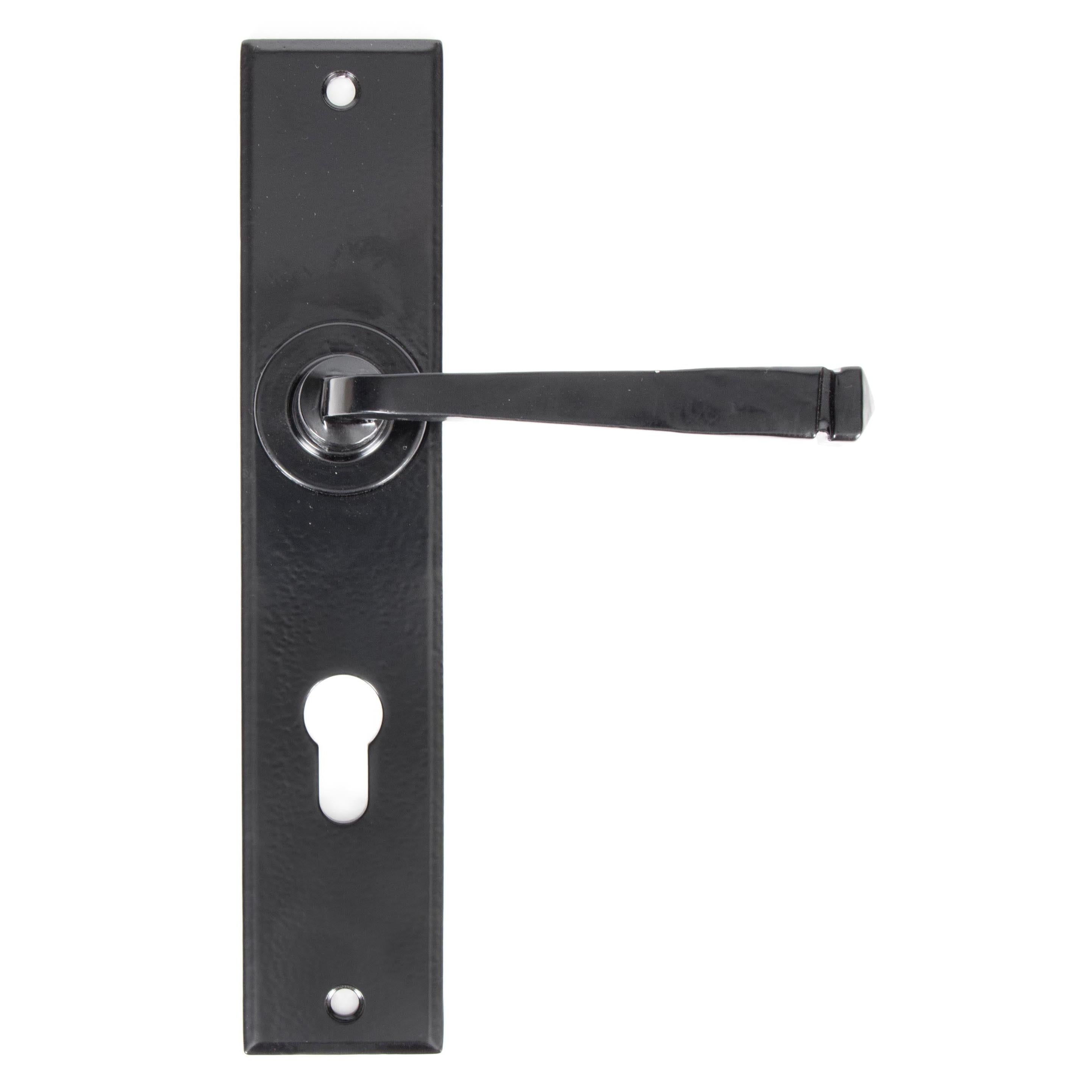 Black Large Avon 72mm Centre Euro Lock Set | From The Anvil - Lever Euro - From The Anvil - Yester Home