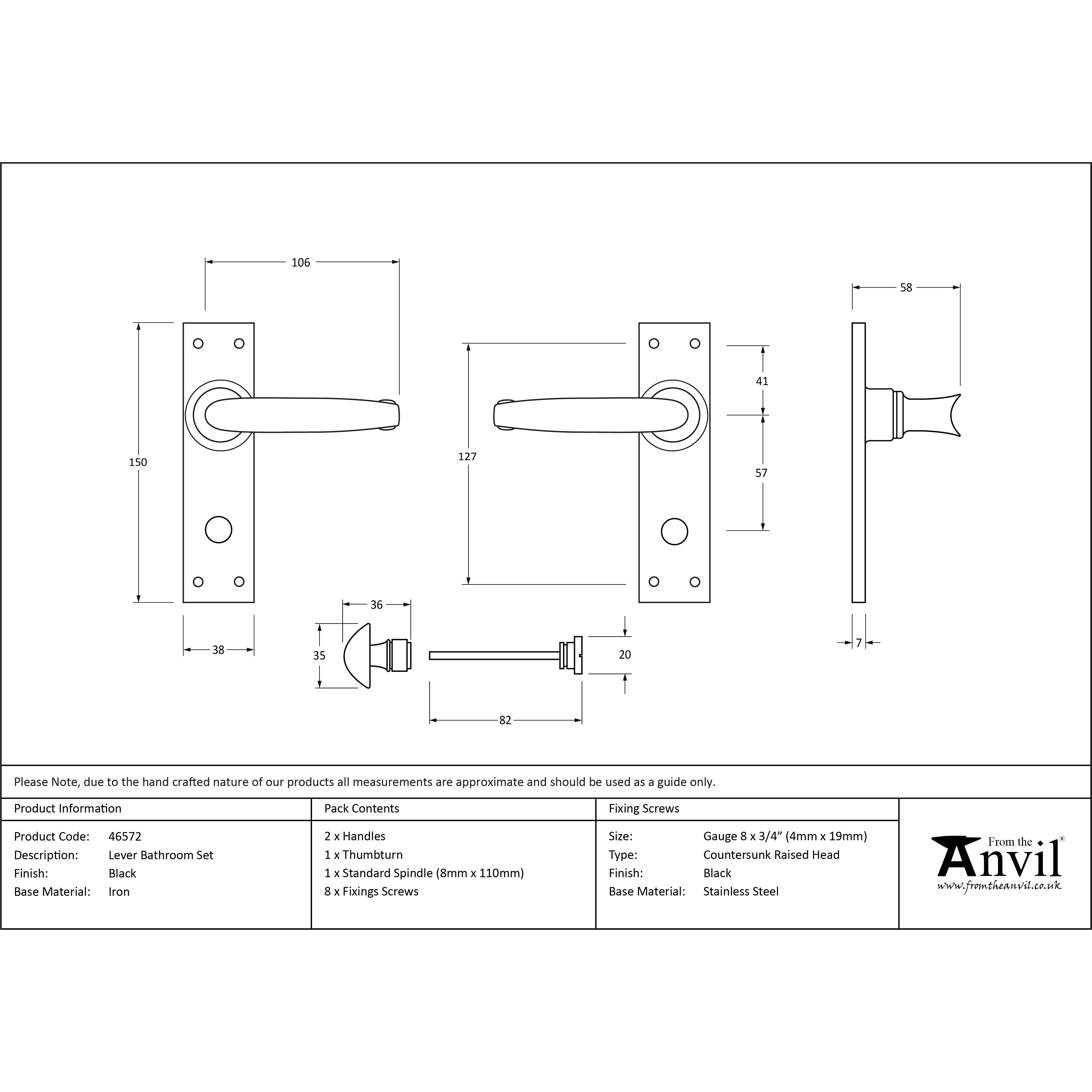 Black Lever Bathroom Set | From The Anvil-Lever Bathroom-Yester Home