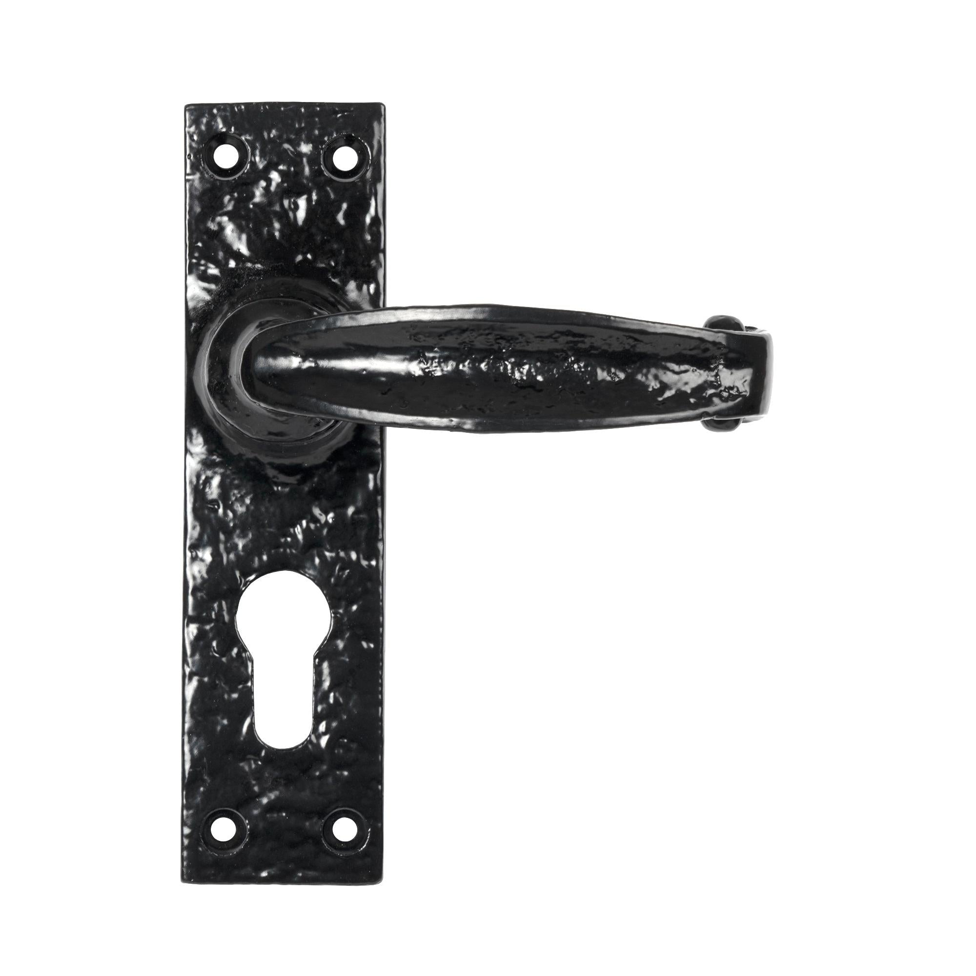 Black Lever Euro Lock Set | From The Anvil - Lever Euro - From The Anvil - Yester Home