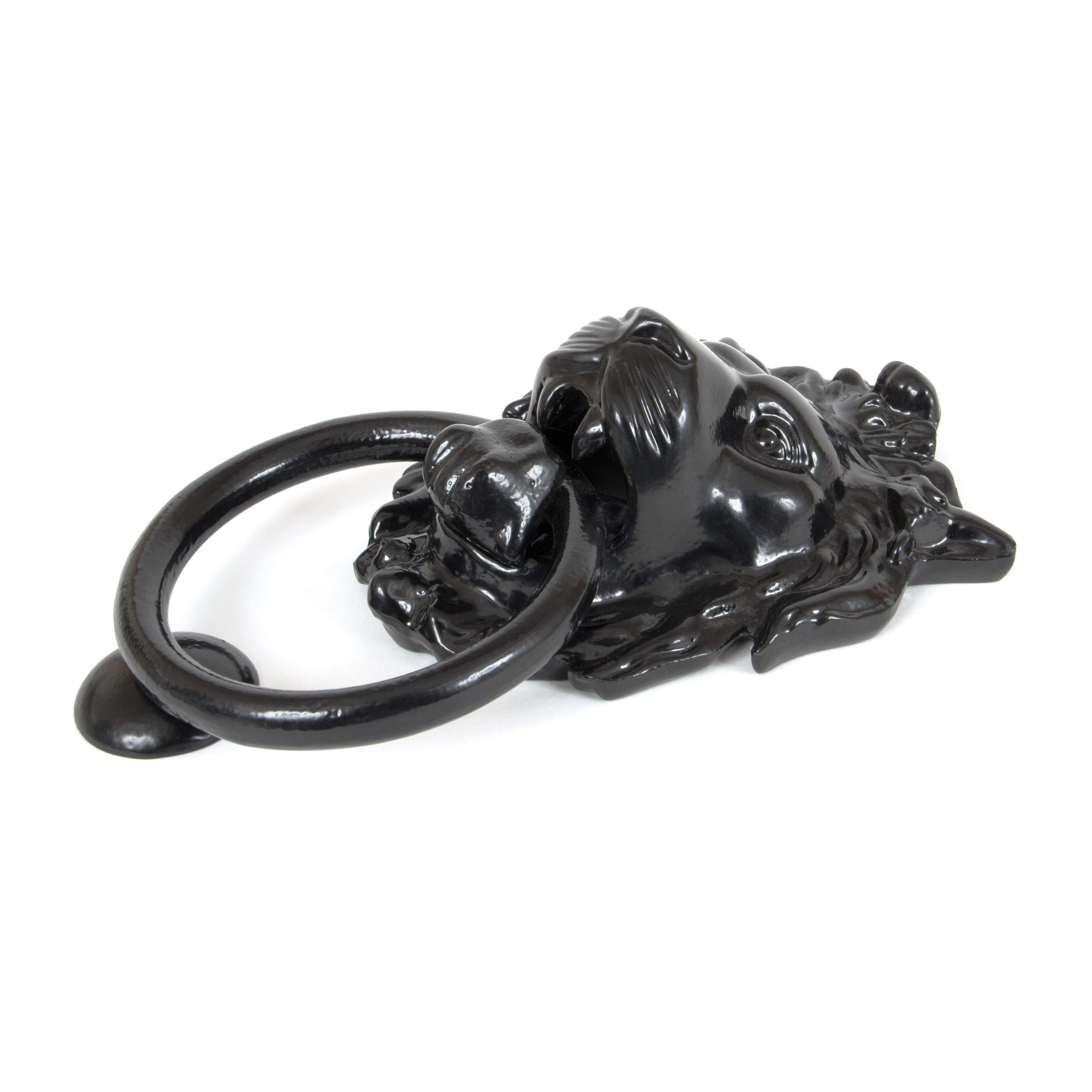 Black Lion Head Door Knocker | From The Anvil-Bolt-Through Door Knockers-Yester Home