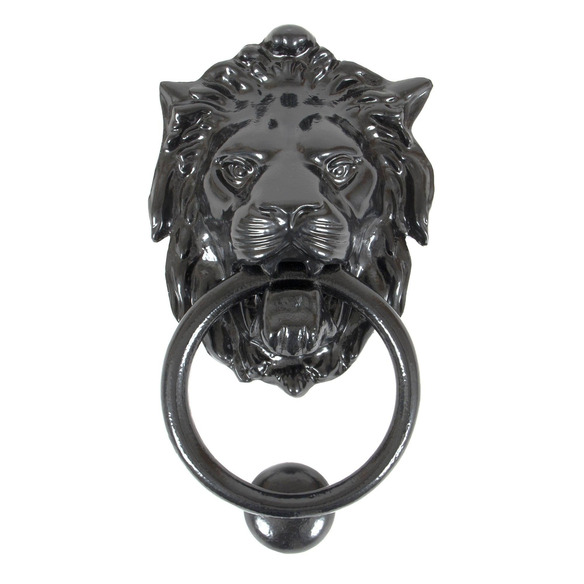 Black Lion Head Door Knocker | From The Anvil - Bolt-Through Door Knockers - From The Anvil - Yester Home