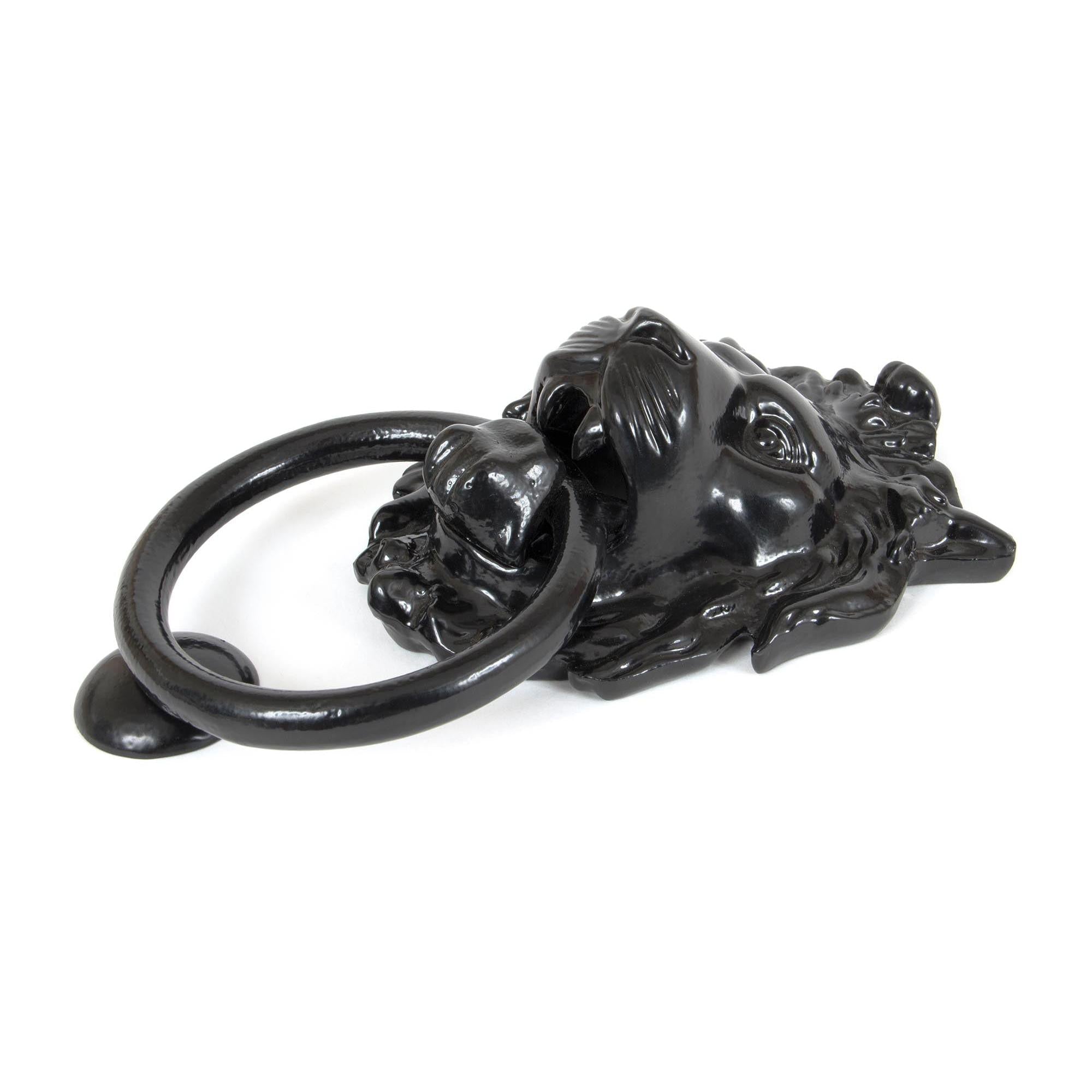 Black Lion Head Door Knocker | From The Anvil - Bolt-Through Door Knockers - From The Anvil - Yester Home