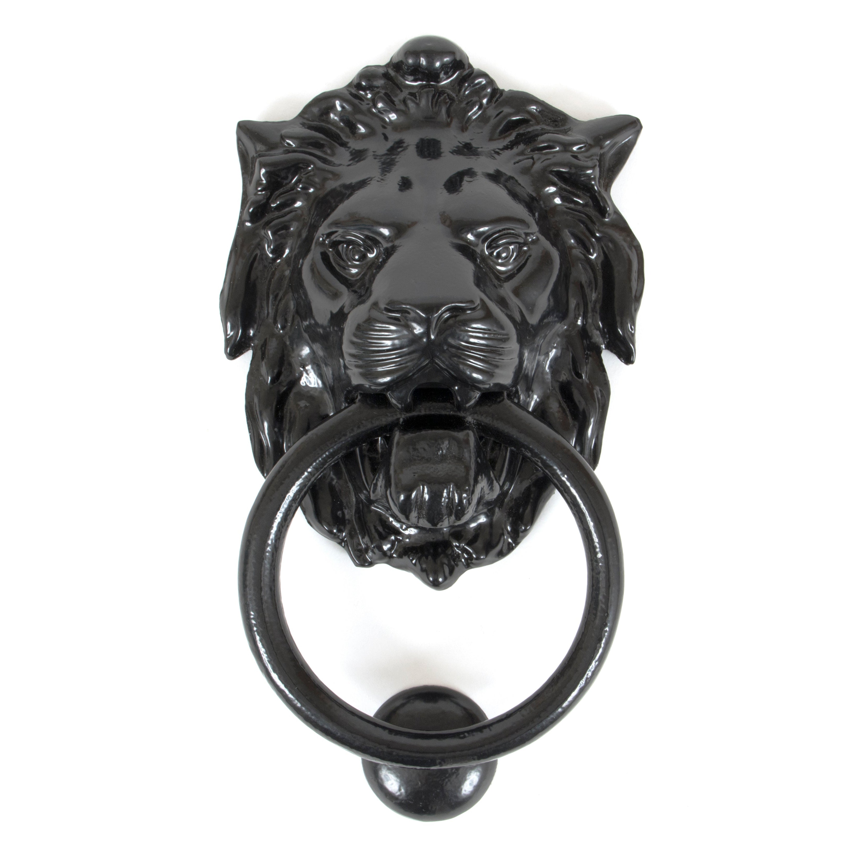 Black Lion Head Door Knocker | From The Anvil-Bolt-Through Door Knockers-Yester Home