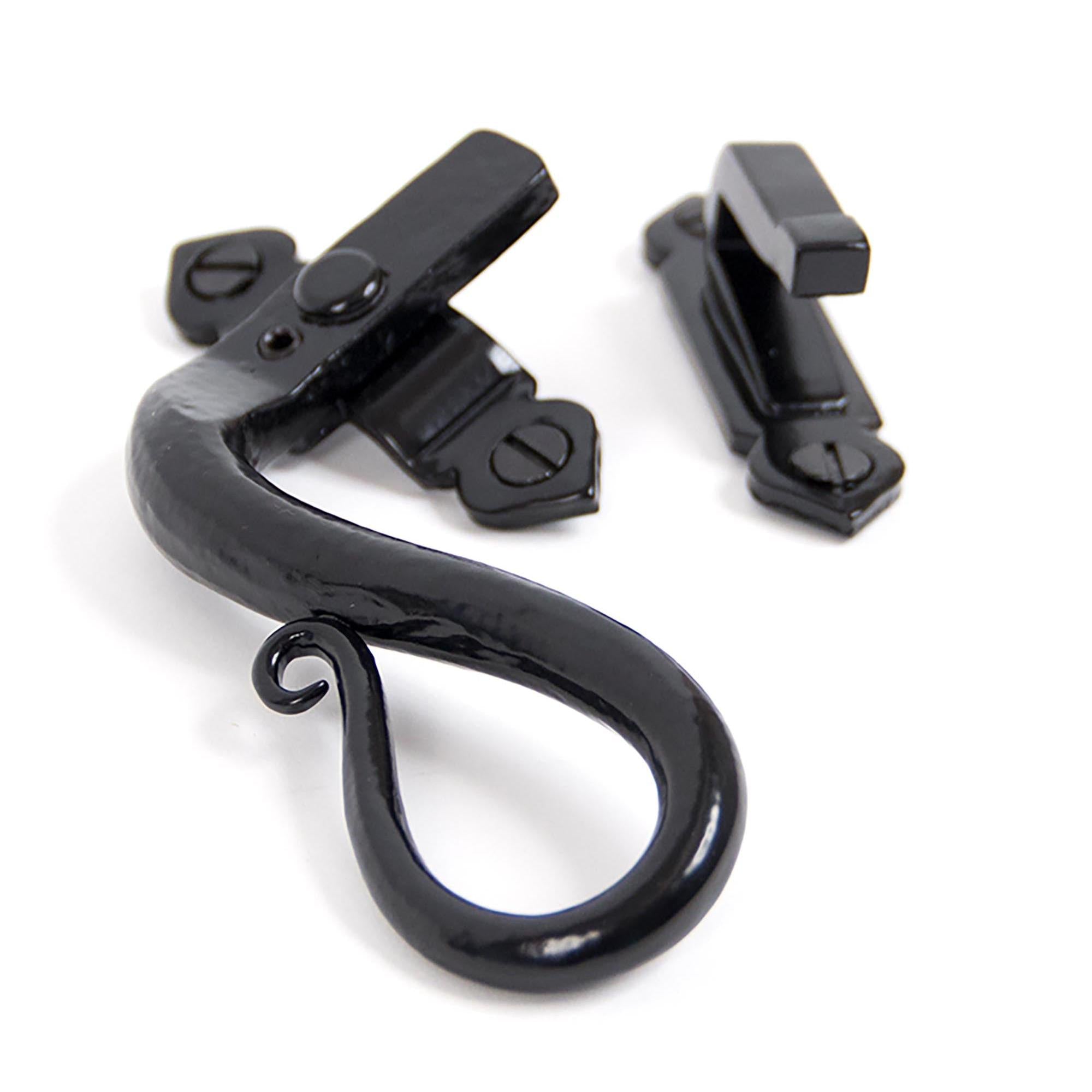 Black Locking Shepherd's Crook Fastener - LH | From The Anvil - Locking Fasteners - From The Anvil - Yester Home