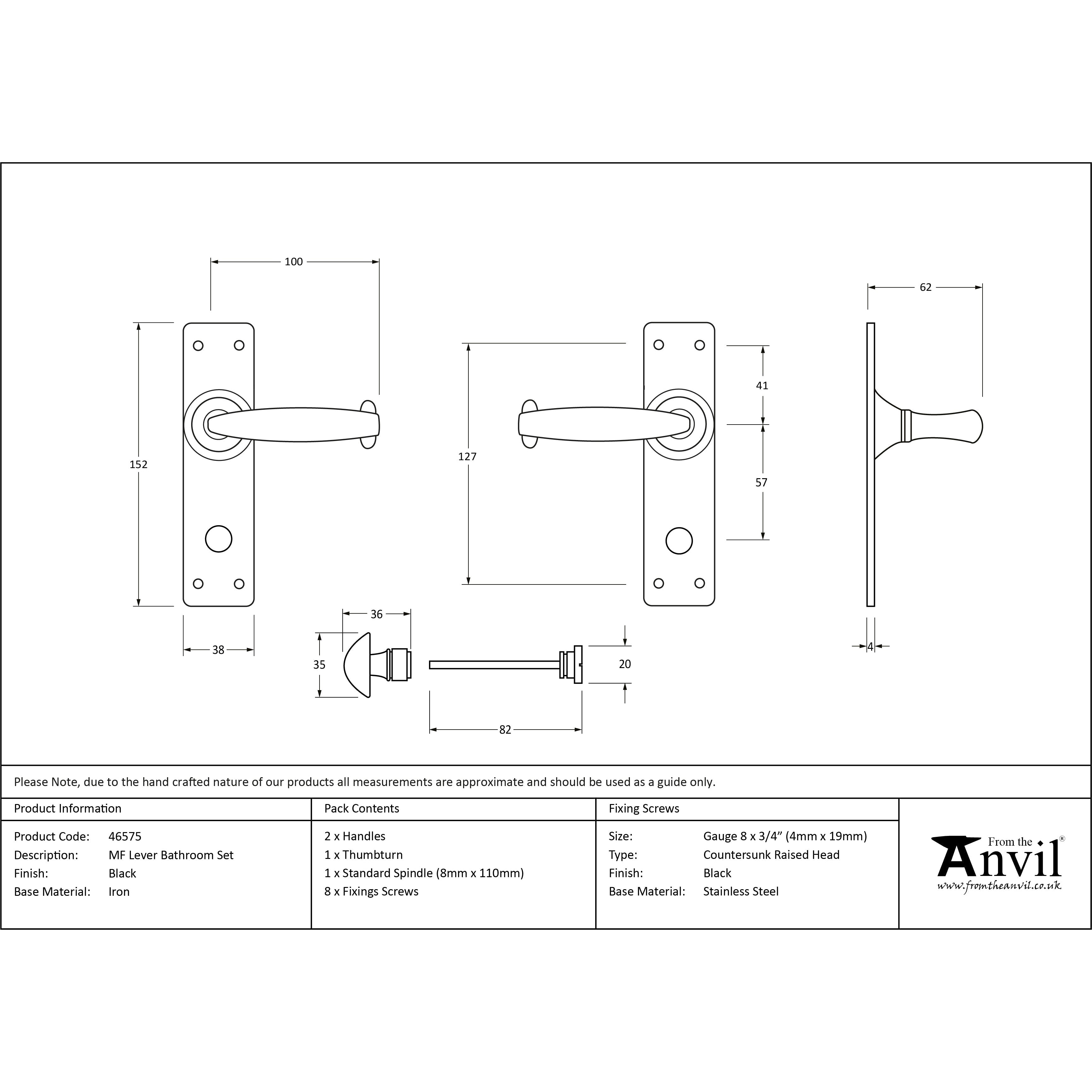 Black MF Lever Bathroom Set | From The Anvil-Lever Bathroom-Yester Home