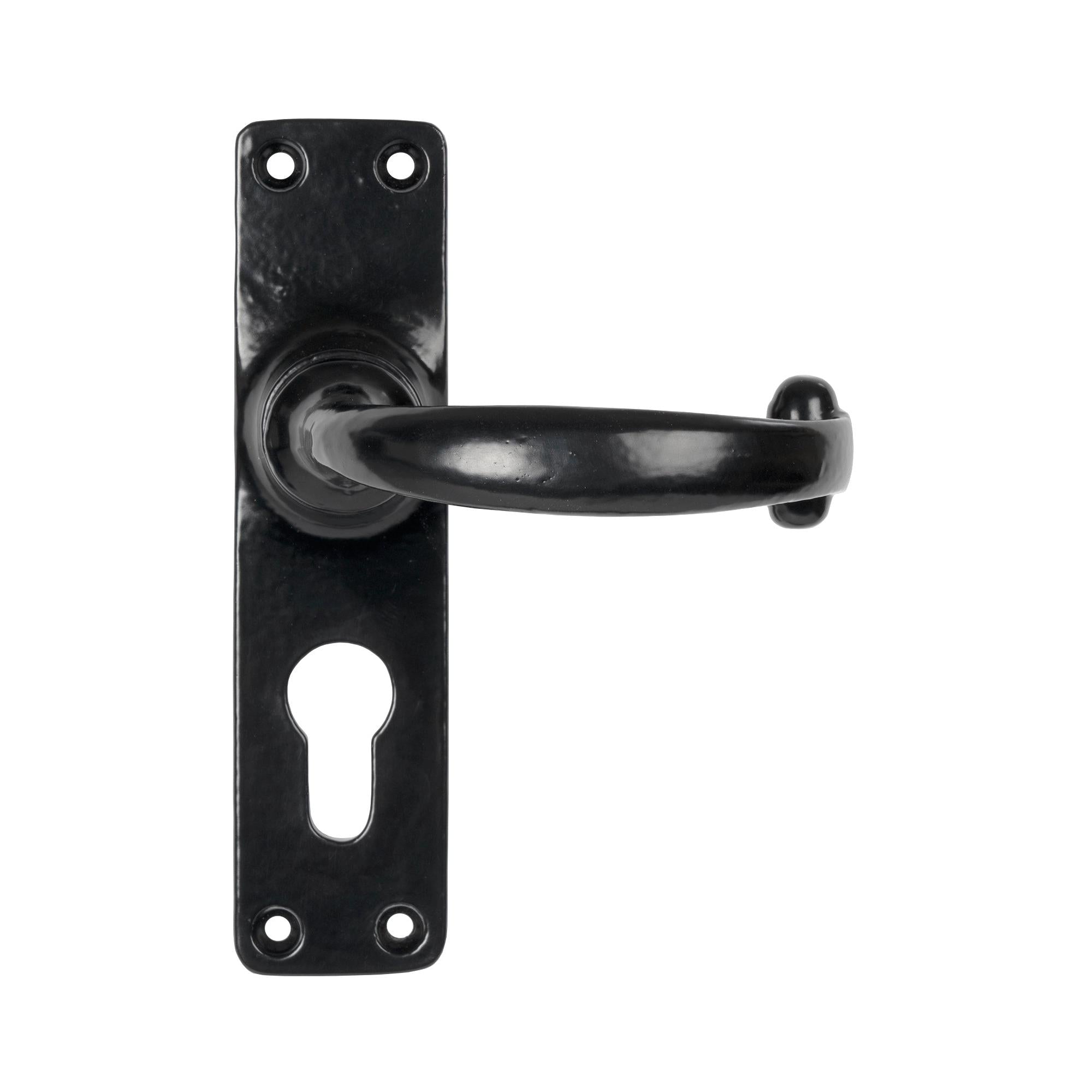 Black MF Lever Euro Lock Set | From The Anvil - Lever Euro - From The Anvil - Yester Home