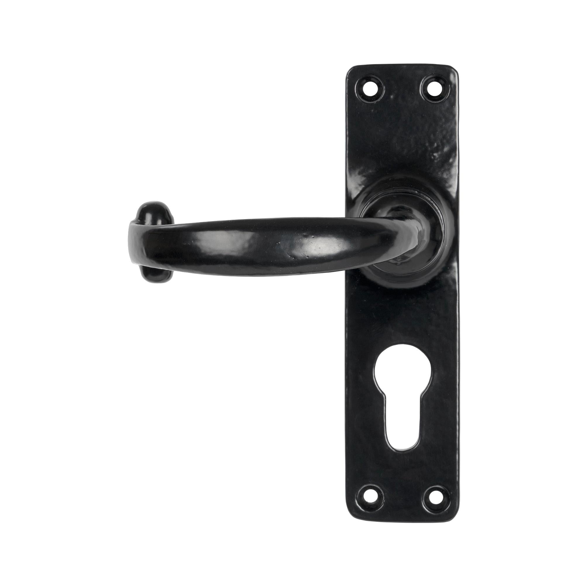 Black MF Lever Euro Lock Set | From The Anvil - Lever Euro - From The Anvil - Yester Home