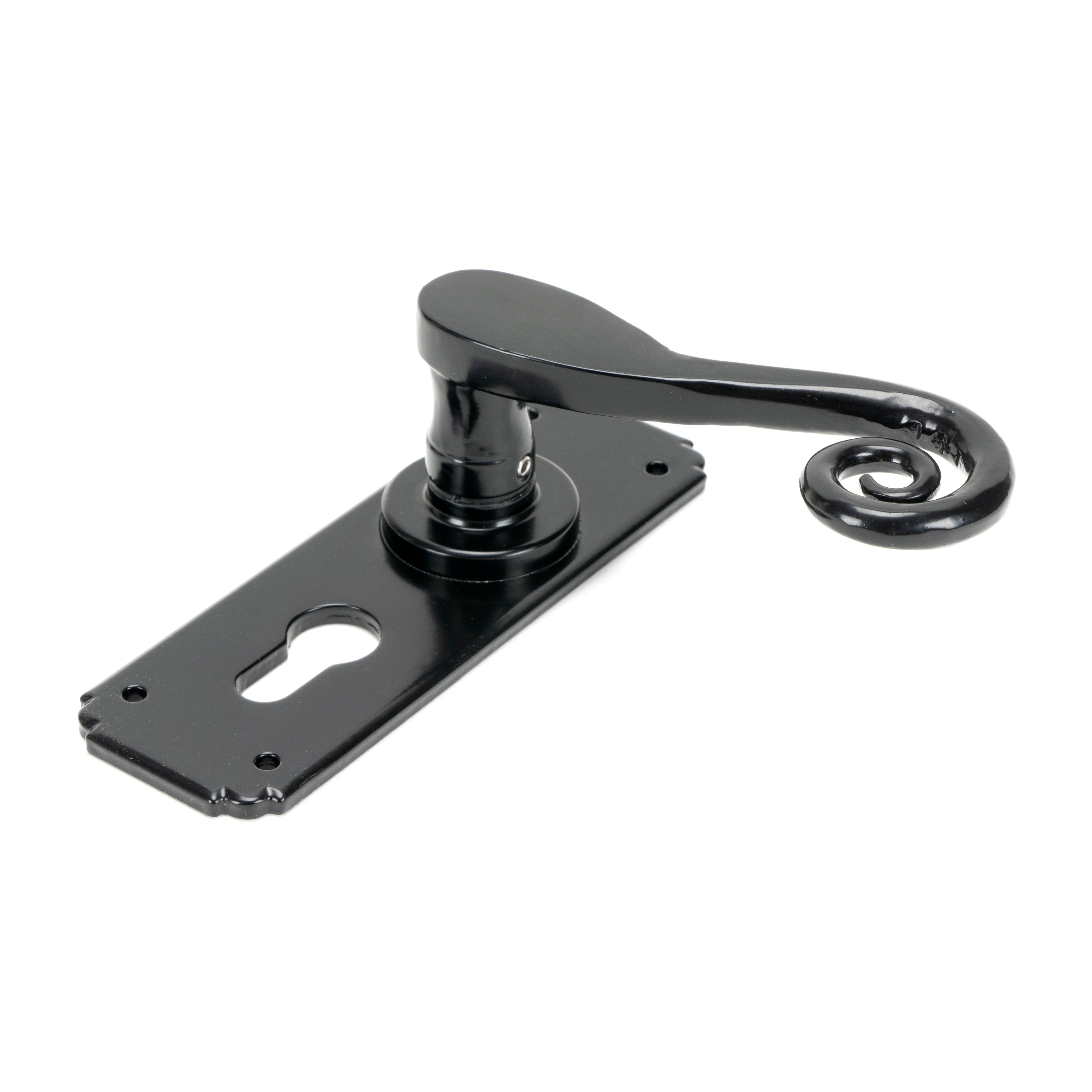 Black Monkeytail Lever Euro Lock Set | From The Anvil-Lever Euro-Yester Home