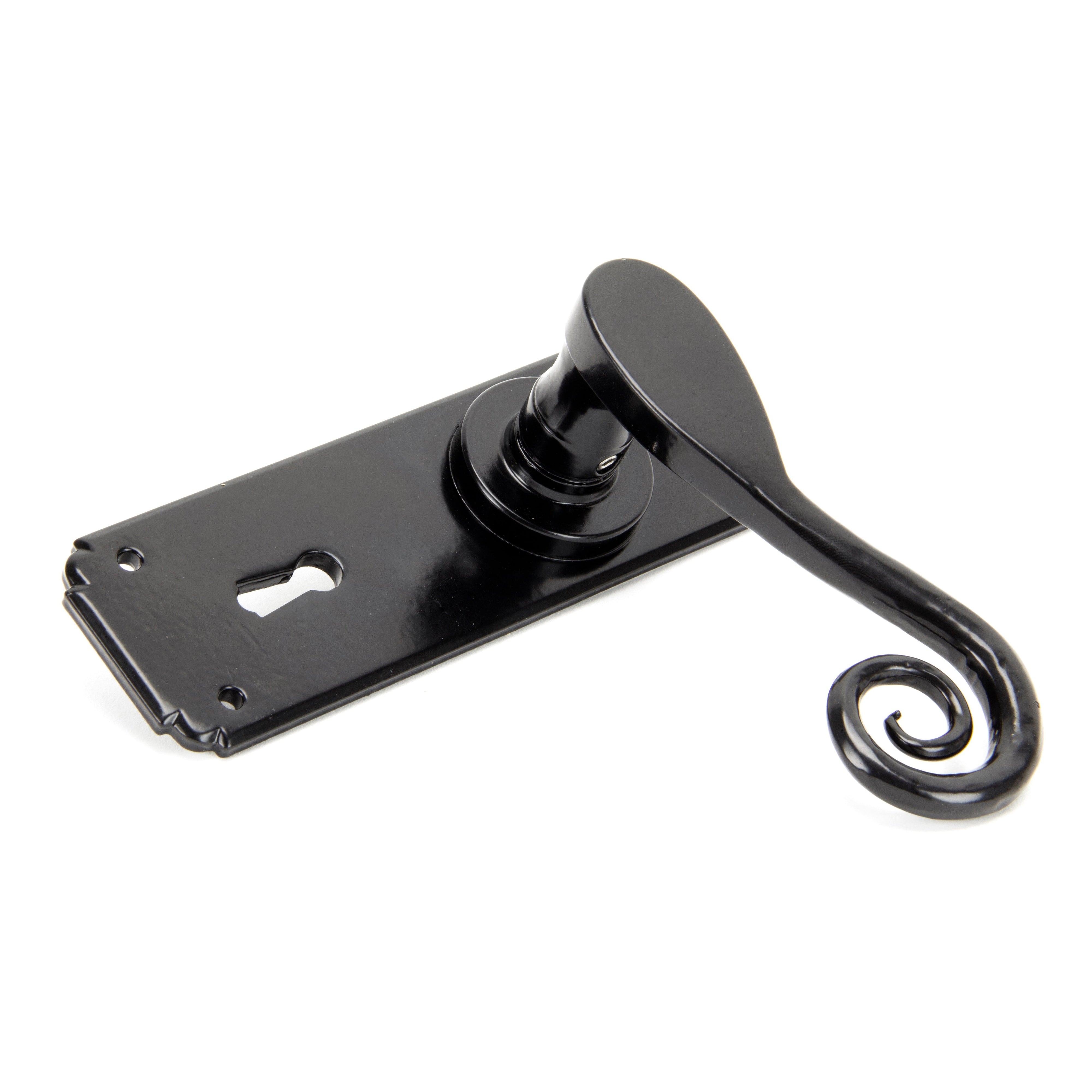 Black Monkeytail Lever Lock Set | From The Anvil-Lever Lock-Yester Home