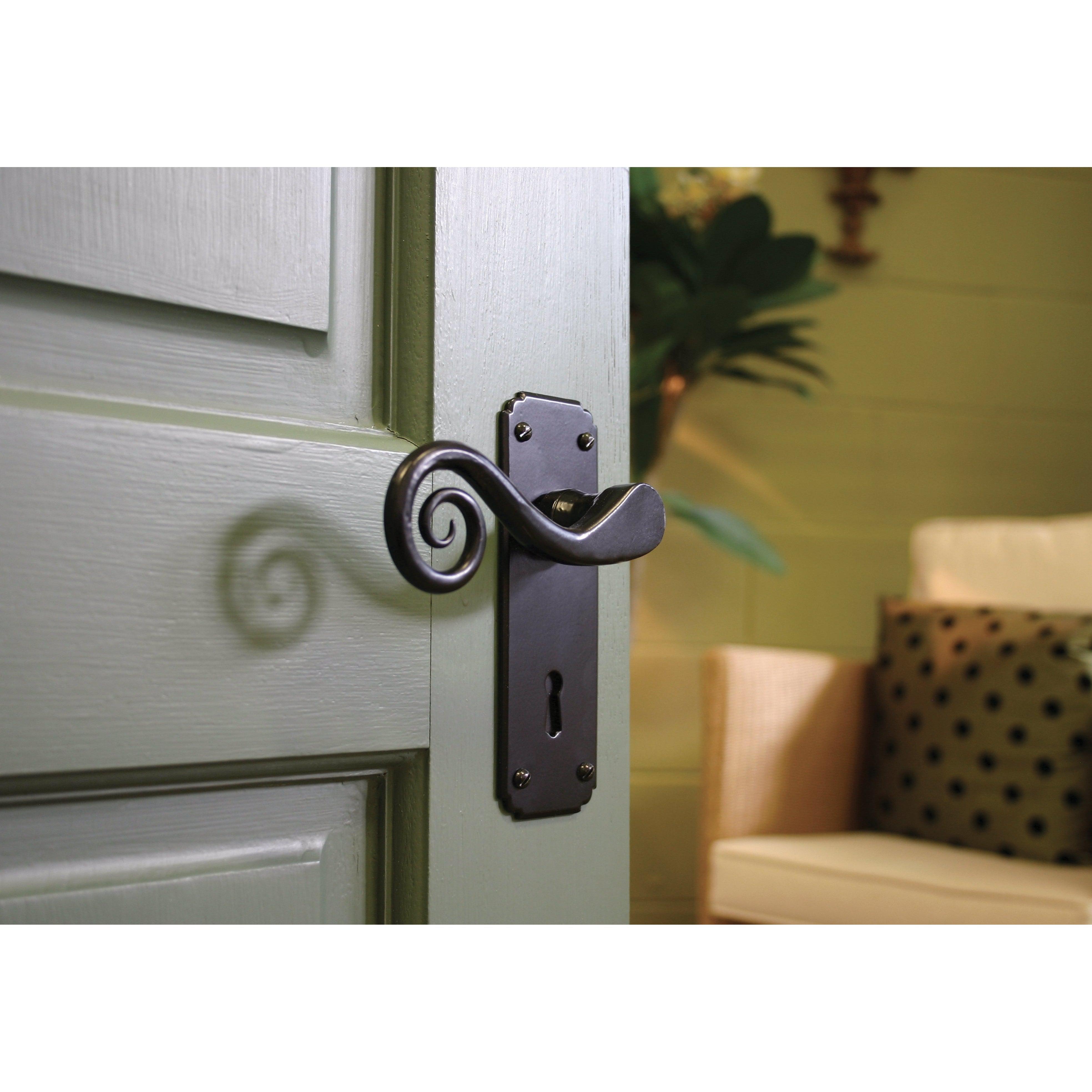 Black Monkeytail Lever Lock Set | From The Anvil-Lever Lock-Yester Home
