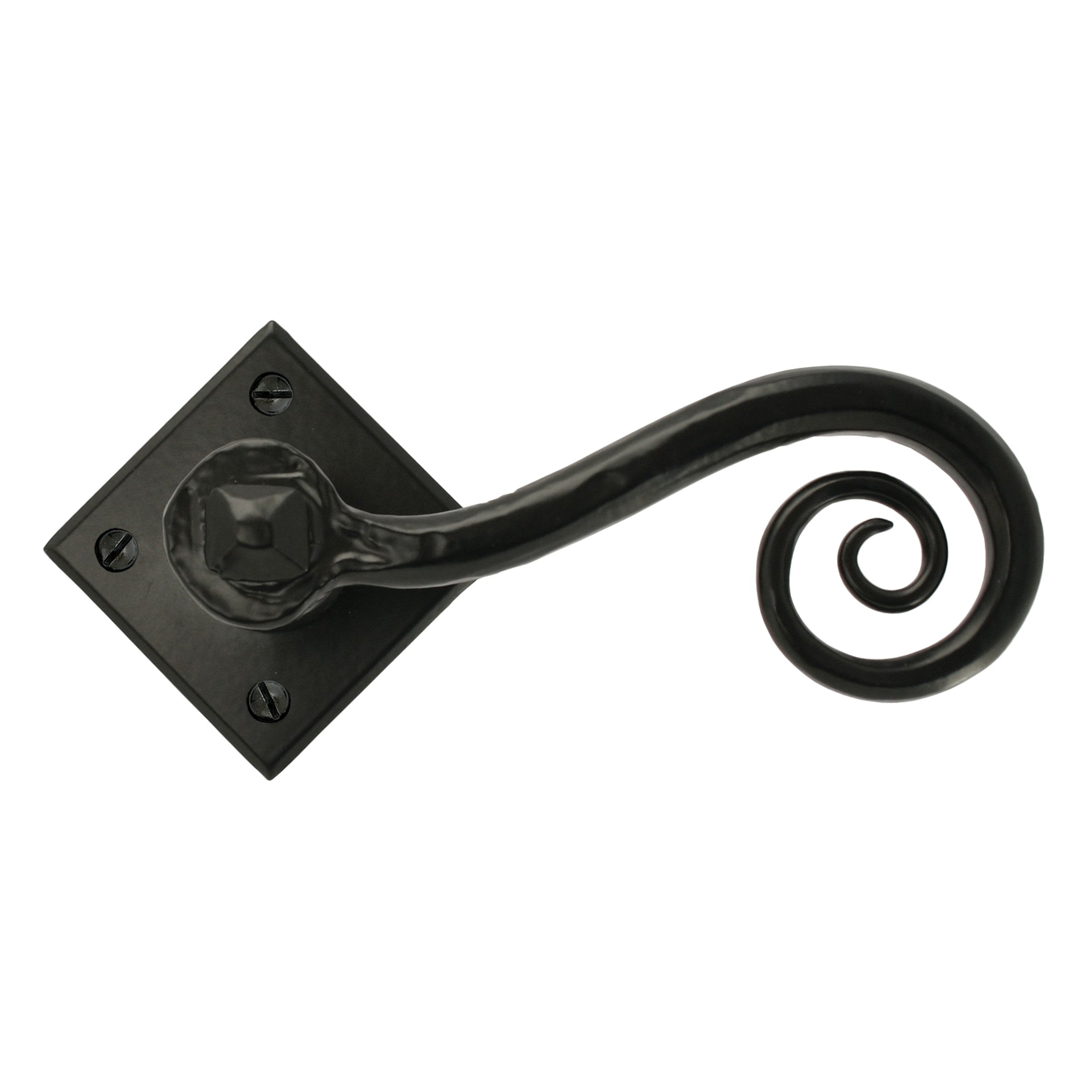 Black Monkeytail Lever on Rose Set (Diamond) | From The Anvil-Lever on Rose-Yester Home