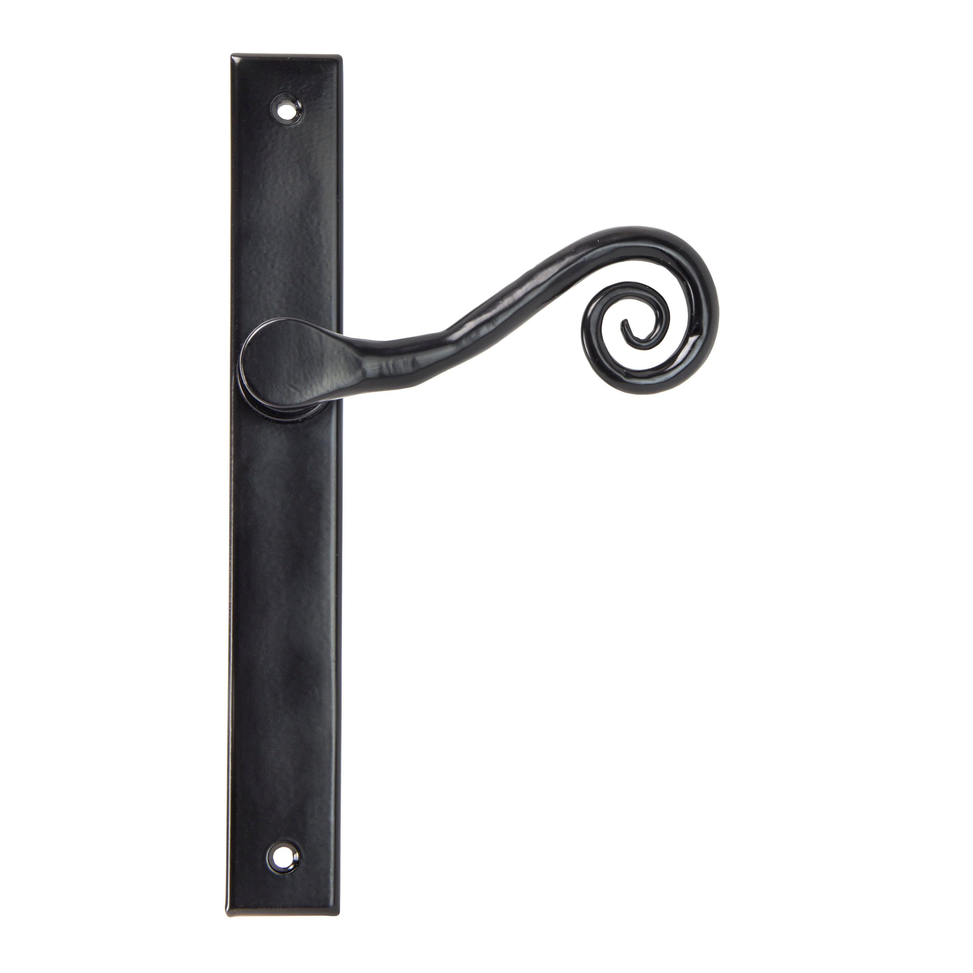 Black Monkeytail Slimline Lever Espag. Latch Set - LH | From The Anvil - Espagnolette - From The Anvil - Yester Home