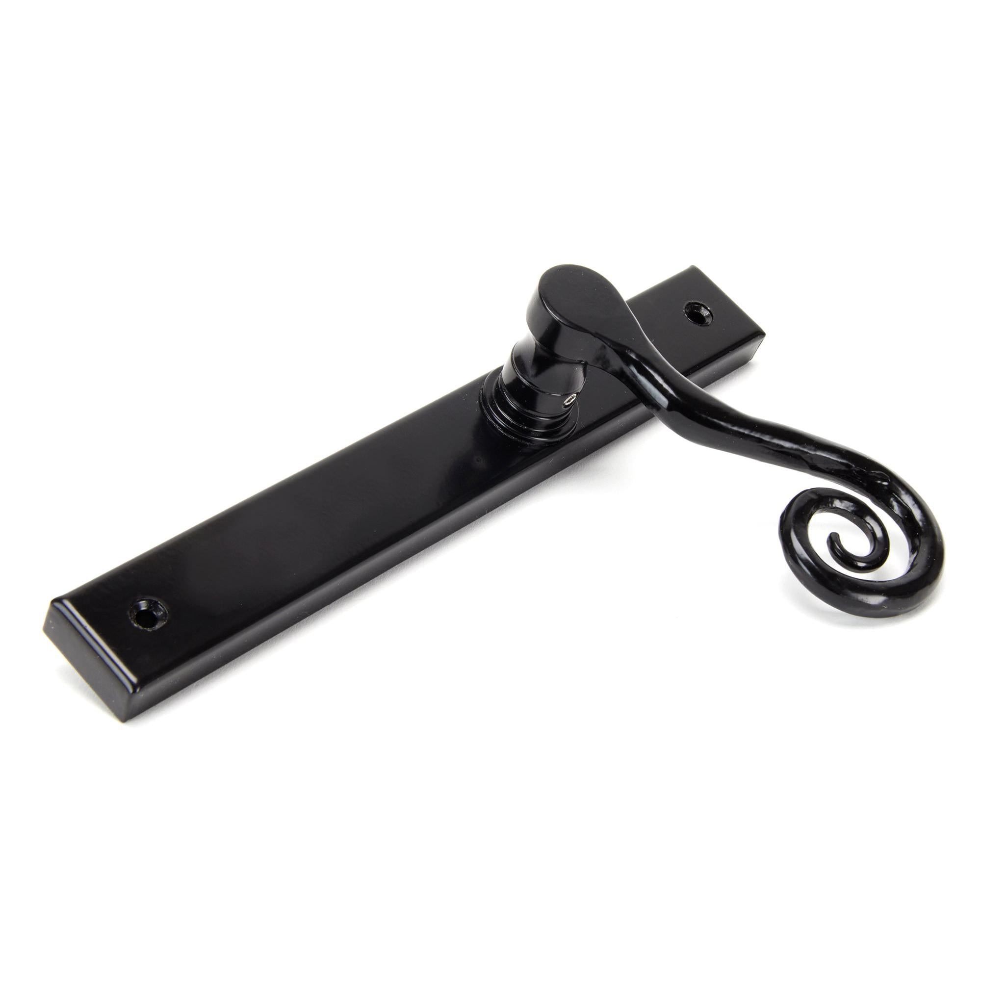 Black Monkeytail Slimline Lever Espag. Latch Set - LH | From The Anvil - Espagnolette - From The Anvil - Yester Home