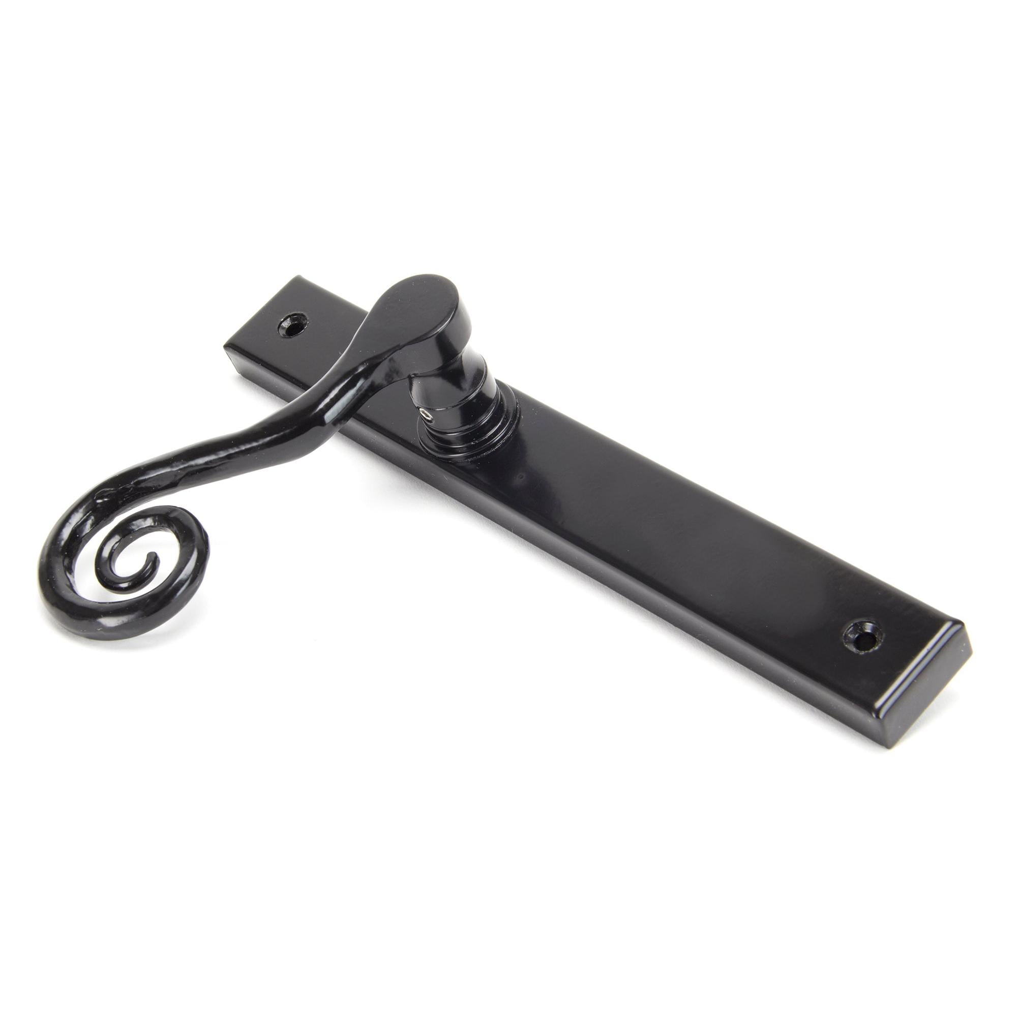 Black Monkeytail Slimline Lever Espag. Latch Set - RH | From The Anvil - Espagnolette - From The Anvil - Yester Home