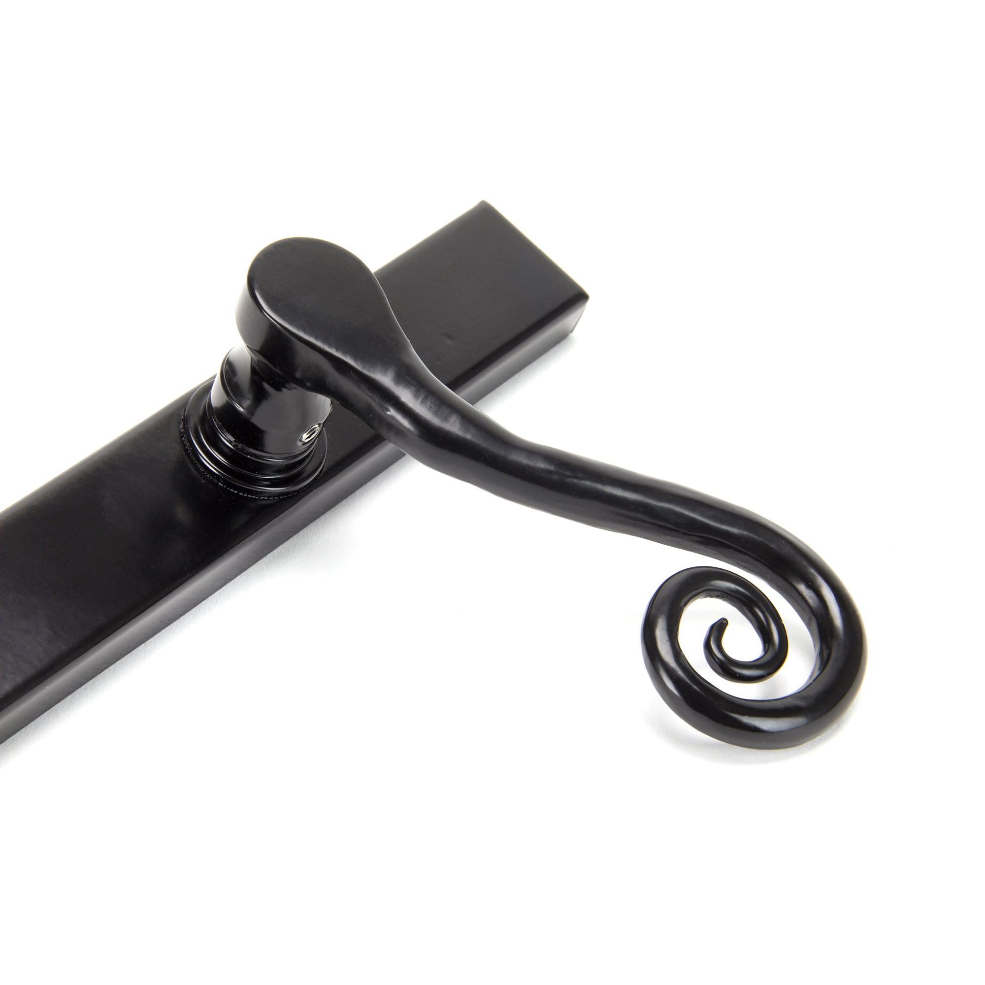 Black Monkeytail Slimline Lever Espag. Latch Set - RH | From The Anvil - Espagnolette - From The Anvil - Yester Home