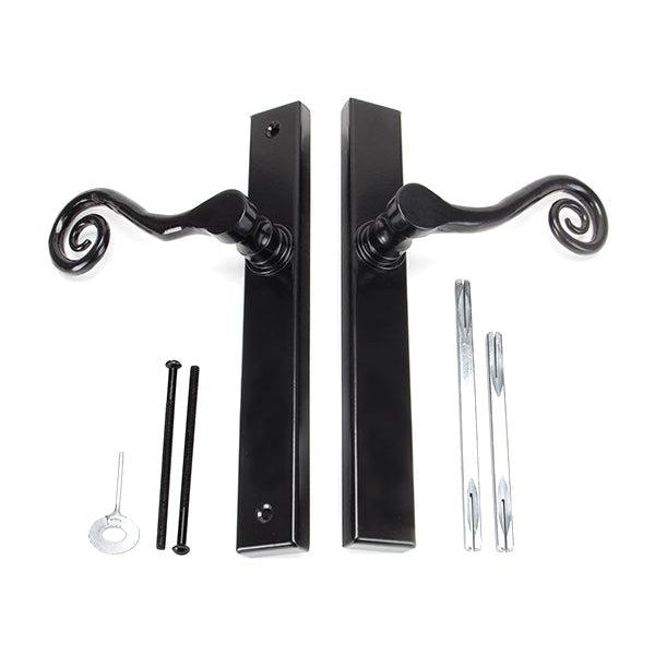 Black Monkeytail Slimline Lever Espag. Latch Set - RH | From The Anvil-Espagnolette-Yester Home