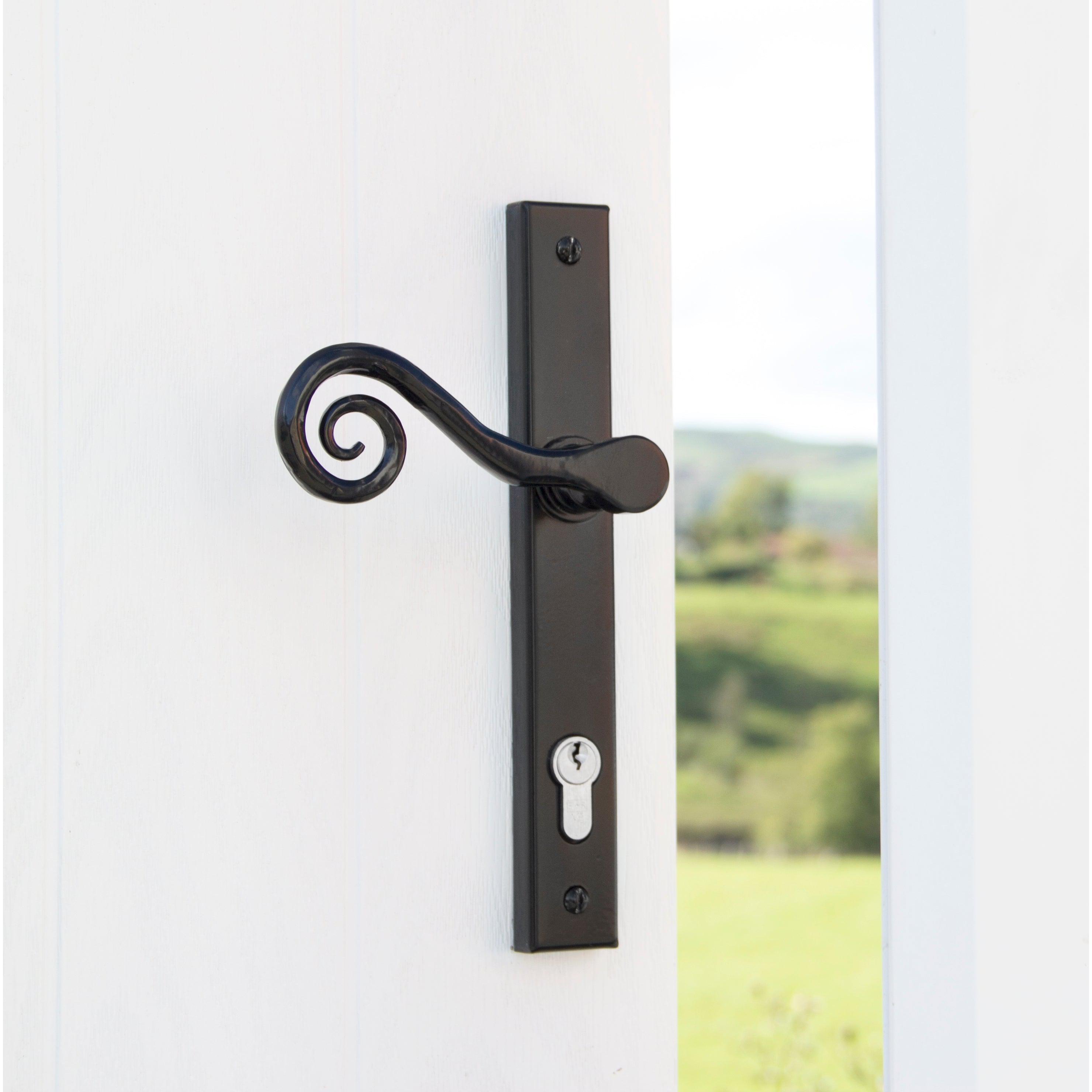 Black Monkeytail Slimline Lever Espag. Lock Set - LH | From The Anvil-Espagnolette-Yester Home