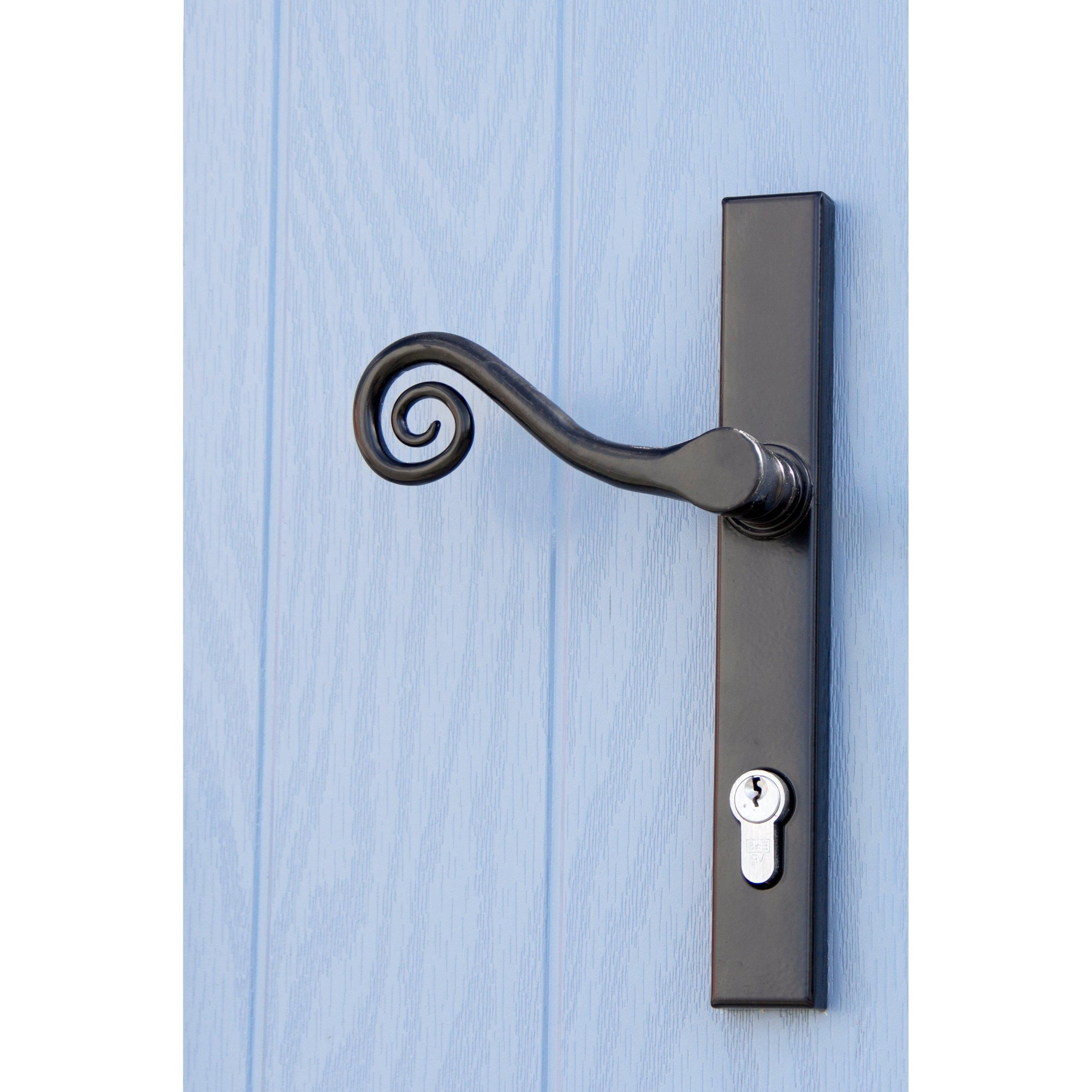 Black Monkeytail Slimline Lever Espag. Lock Set - LH | From The Anvil-Espagnolette-Yester Home