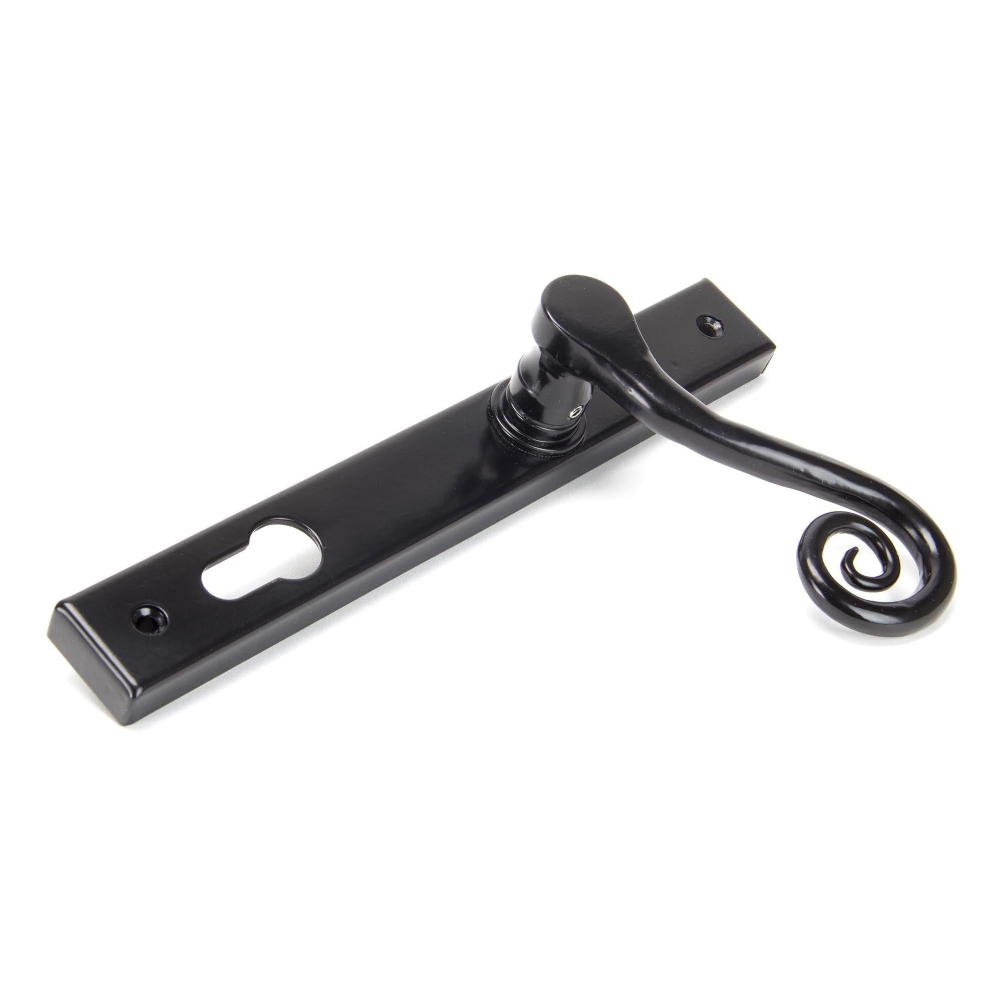 Black Monkeytail Slimline Lever Espag. Lock Set - LH | From The Anvil - Espagnolette - From The Anvil - Yester Home