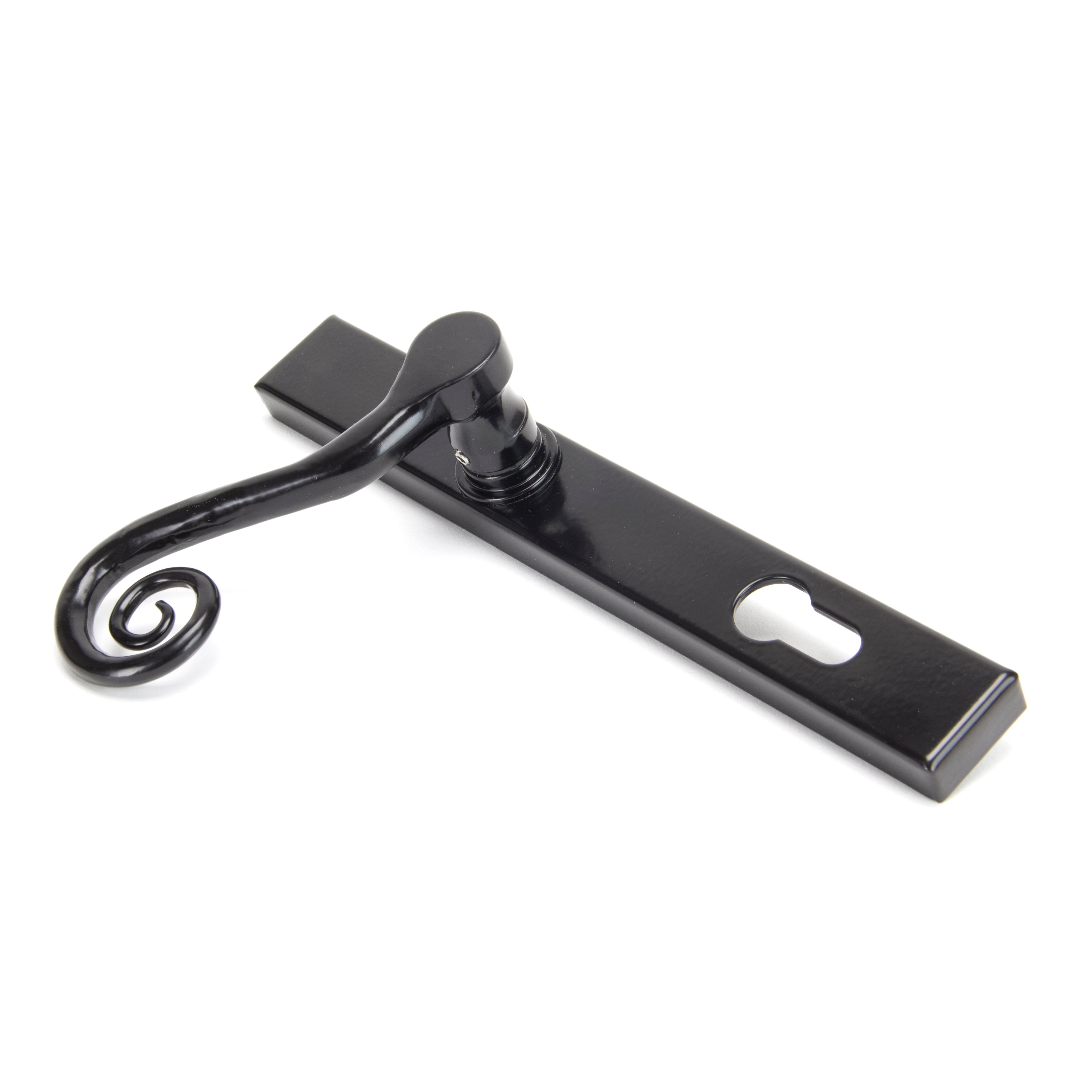 Black Monkeytail Slimline Lever Espag. Lock Set - LH | From The Anvil-Espagnolette-Yester Home