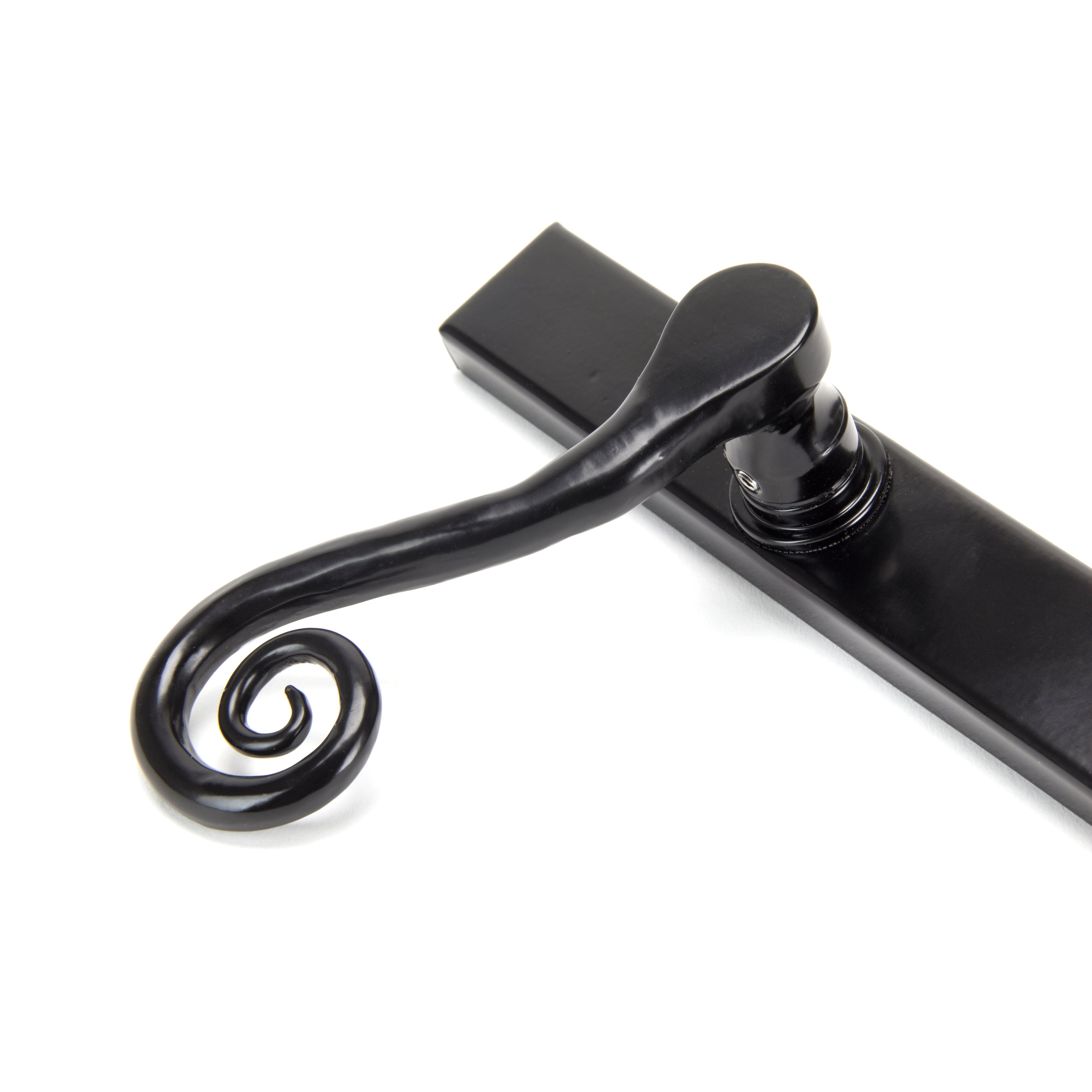 Black Monkeytail Slimline Lever Espag. Lock Set - LH | From The Anvil-Espagnolette-Yester Home