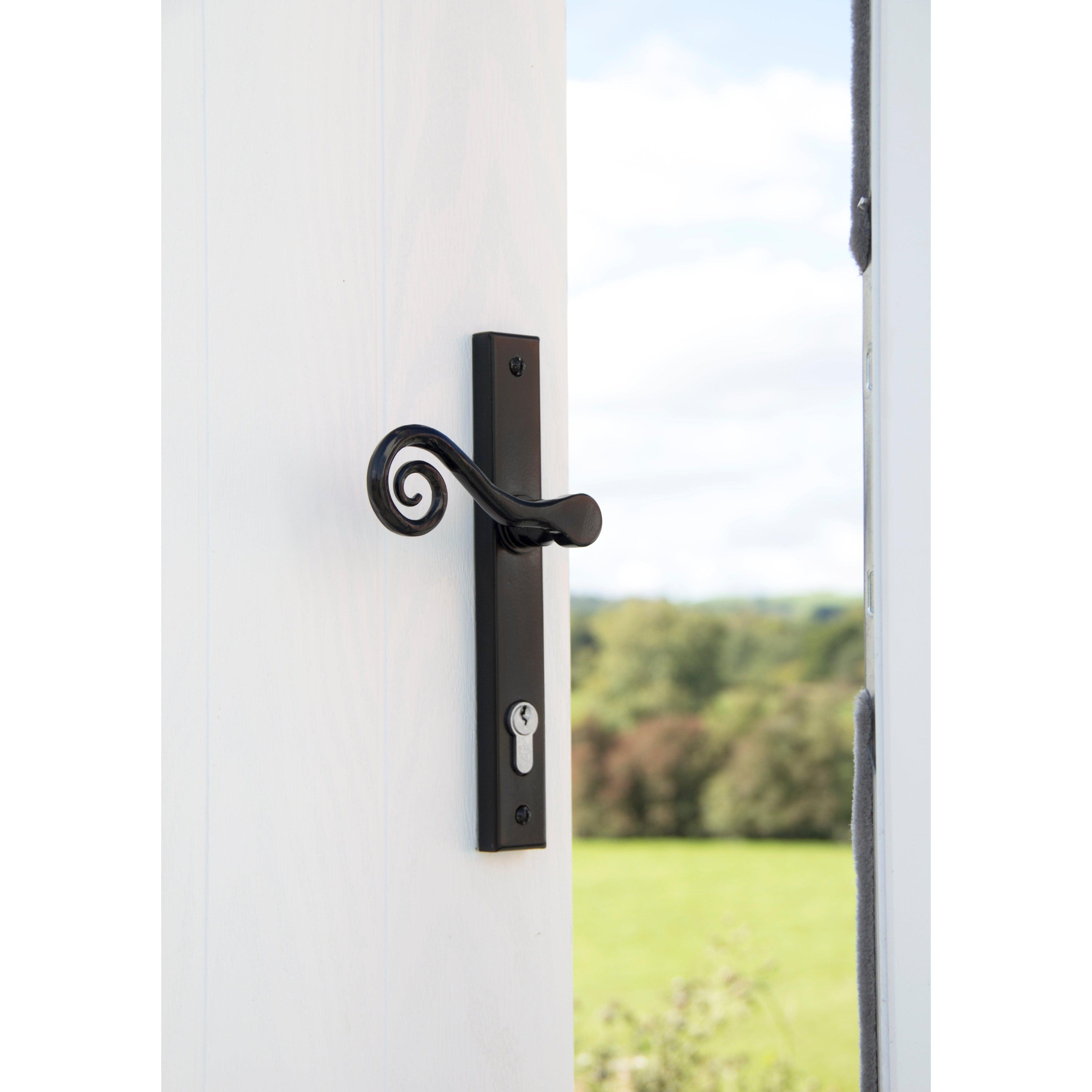 Black Monkeytail Slimline Lever Espag. Lock Set - LH | From The Anvil-Espagnolette-Yester Home