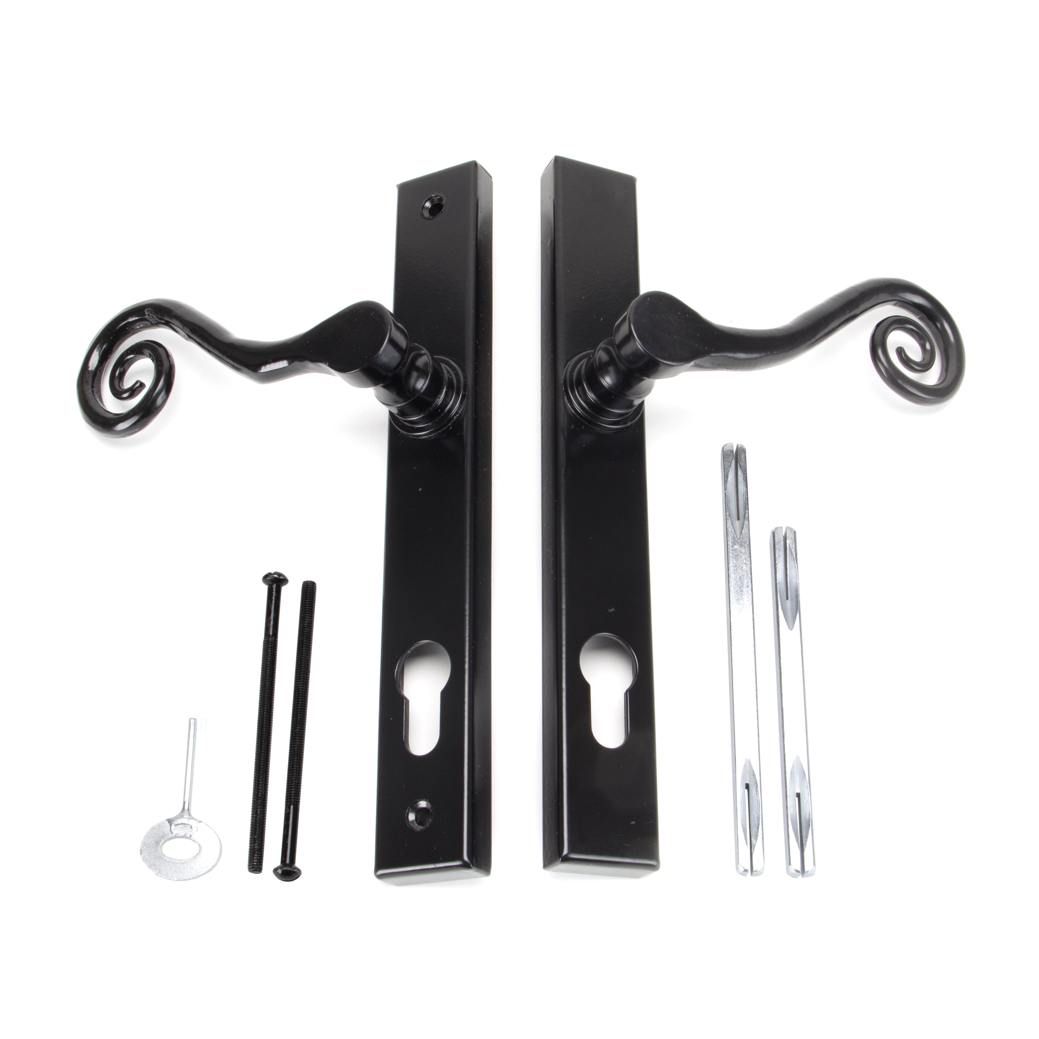 Black Monkeytail Slimline Lever Espag. Lock Set - RH | From The Anvil-Espagnolette-Yester Home
