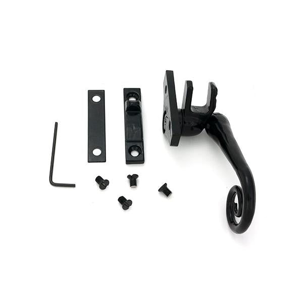 Black Night-Vent Locking Monkeytail Fastener (Steel Window) - Locking Fasteners - From The Anvil - Yester Home