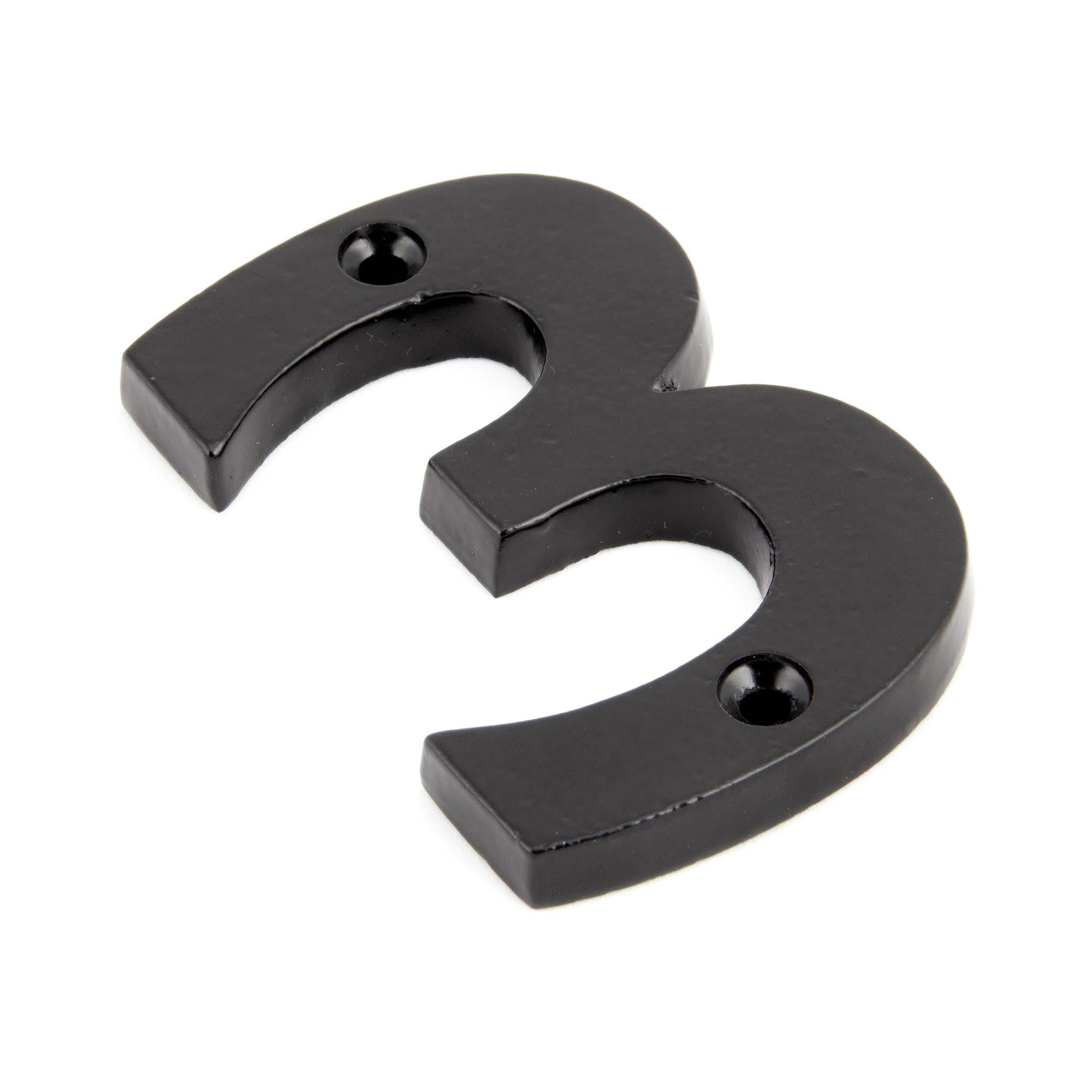 Black Numeral 3 | From The Anvil - Numerals - From The Anvil - Yester Home