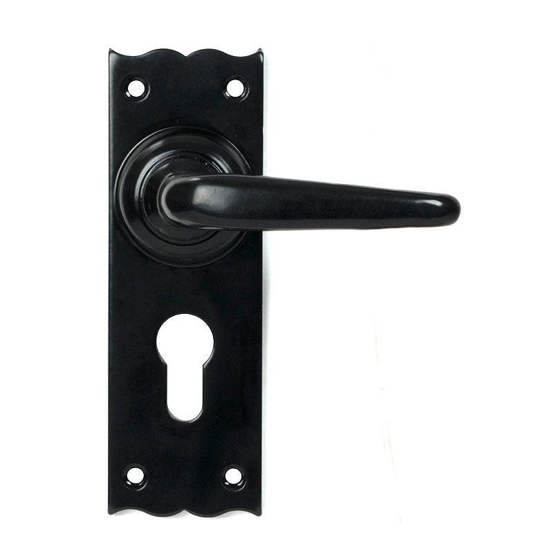 Black Oak Lever Euro Lock Set | From The Anvil-Lever Euro-Yester Home