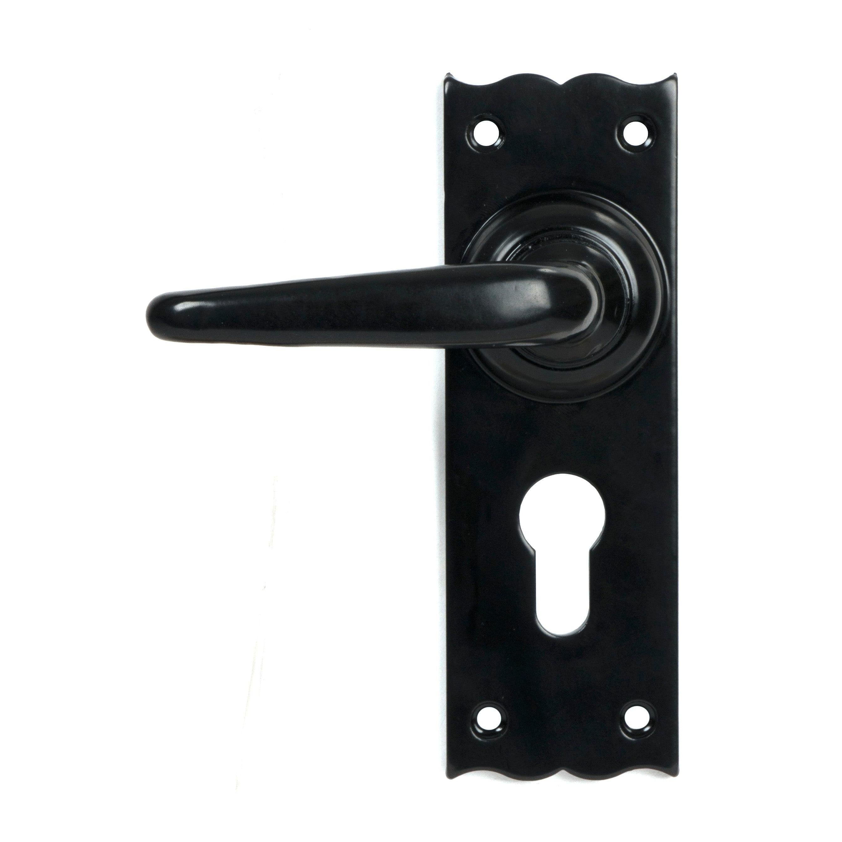 Black Oak Lever Euro Lock Set | From The Anvil - Lever Euro - From The Anvil - Yester Home