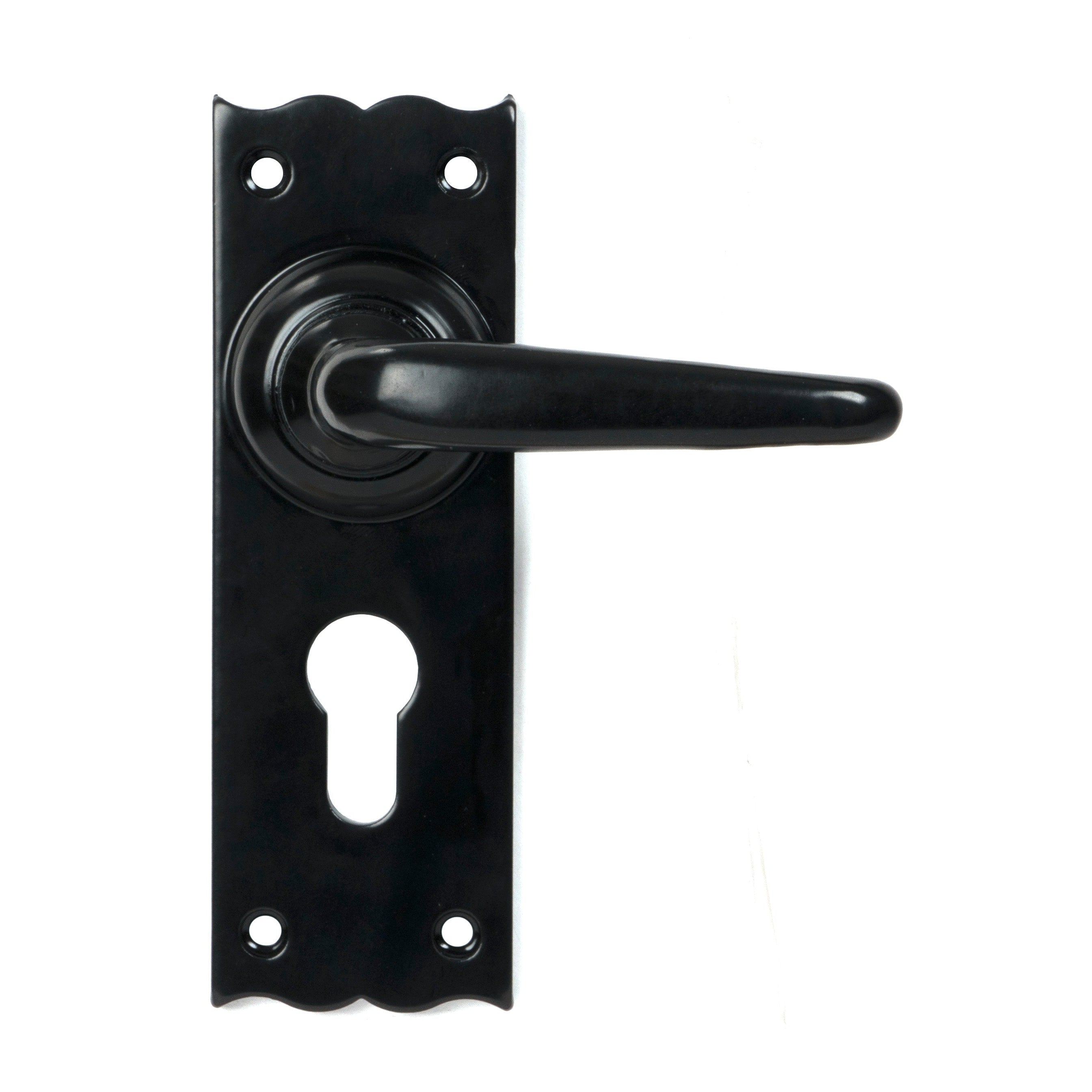 Black Oak Lever Euro Lock Set | From The Anvil-Lever Euro-Yester Home