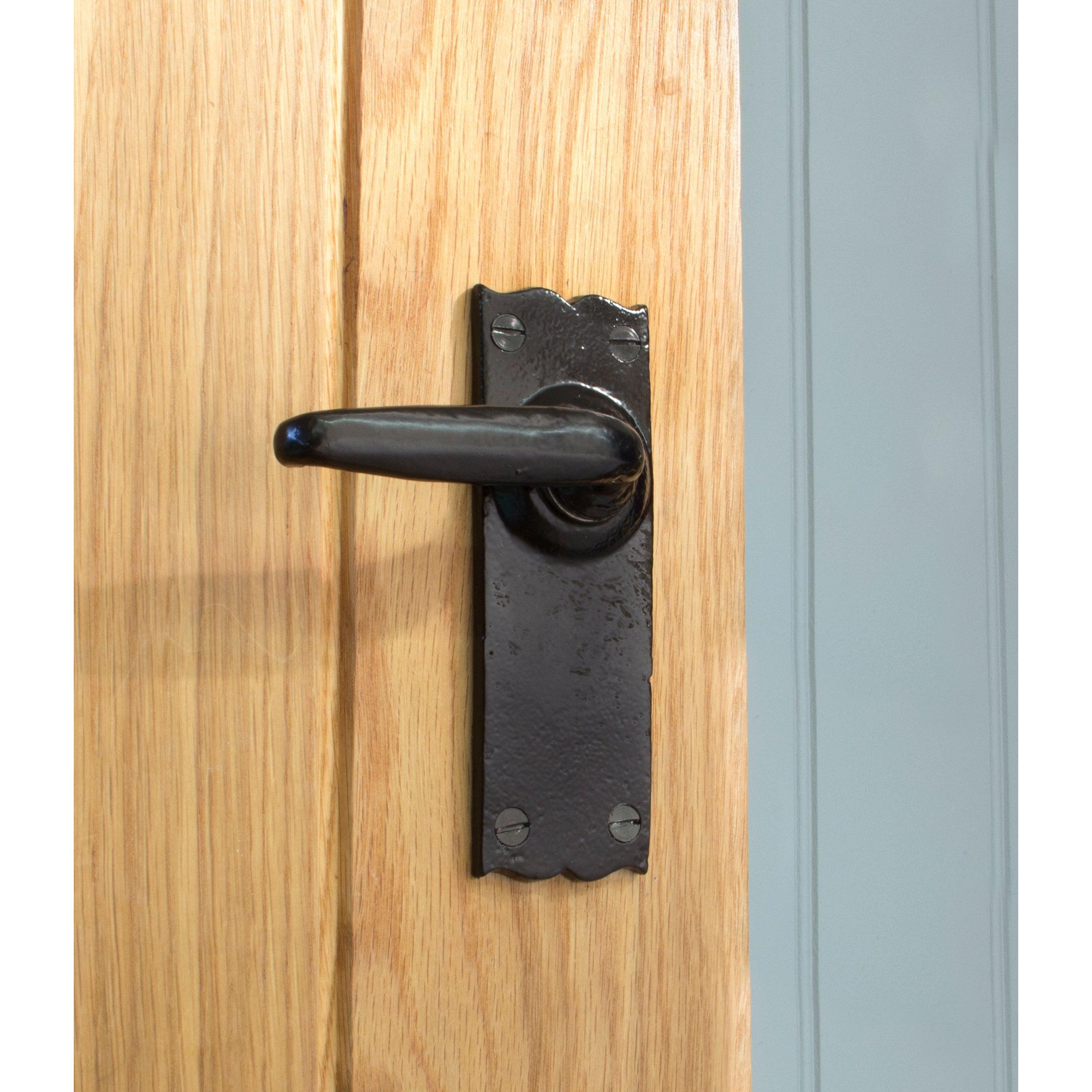 Black Oak Lever Latch Set | From The Anvil-Lever Latch-Yester Home