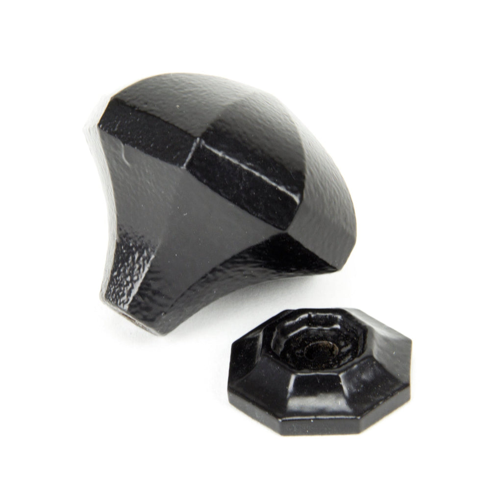 Black Octagonal Cabinet Knob - Large | From The Anvil-Cabinet Knobs-Yester Home