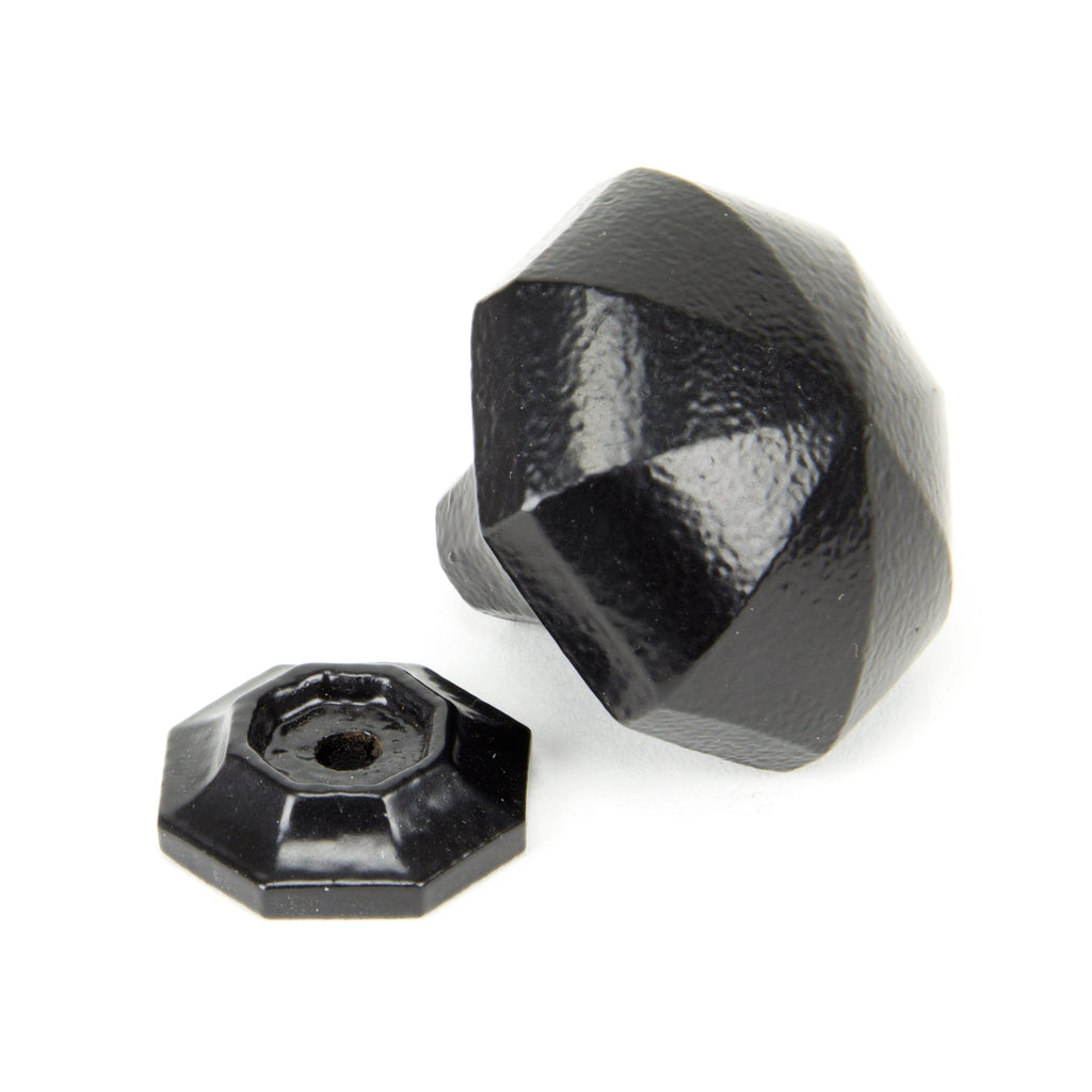 Black Octagonal Cabinet Knob - Large | From The Anvil-Cabinet Knobs-Yester Home