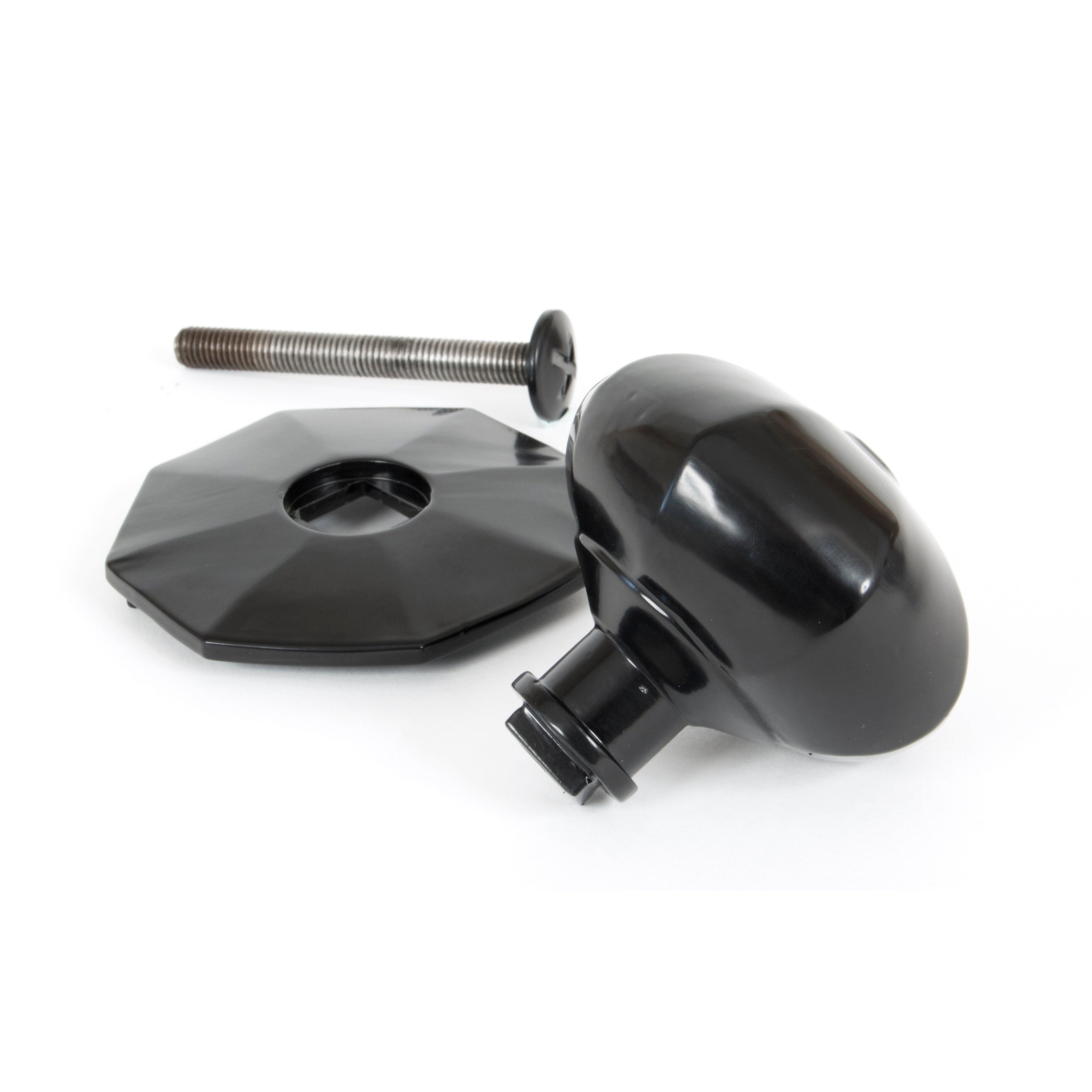 Black Octagonal Centre Door Knob | From The Anvil-Centre Door Knobs-Yester Home