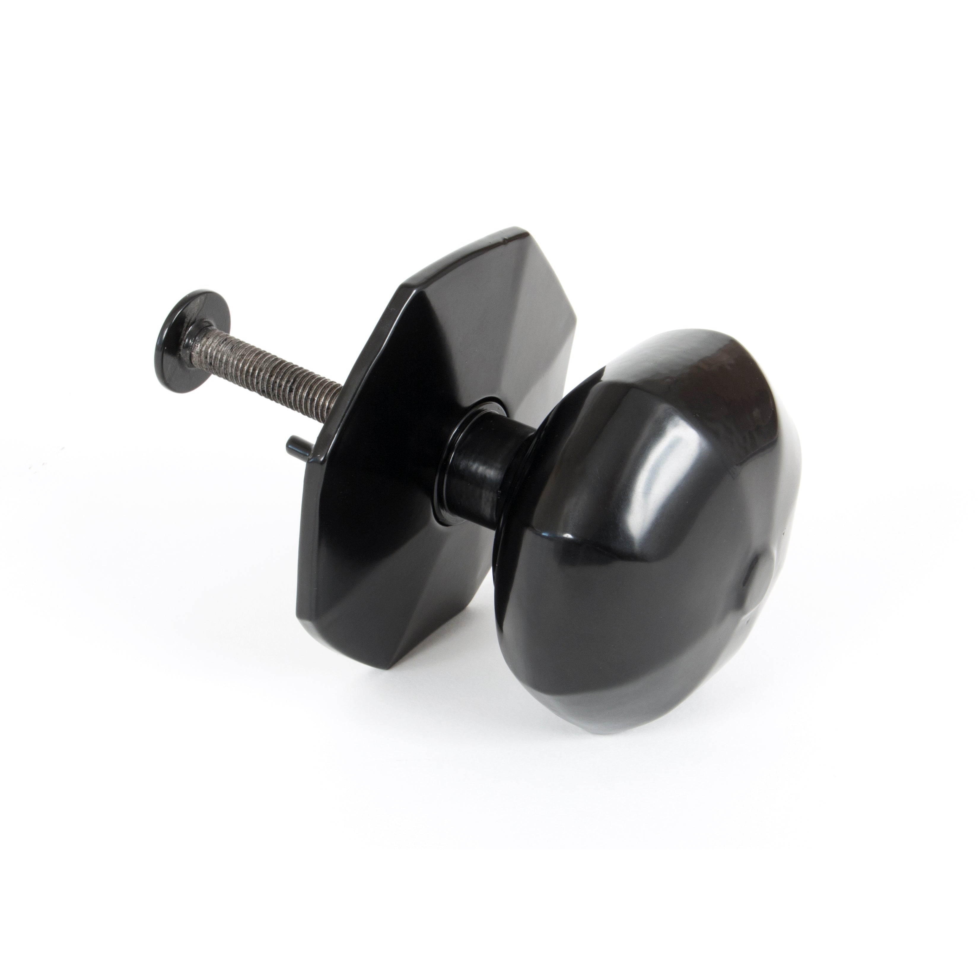Black Octagonal Centre Door Knob | From The Anvil-Centre Door Knobs-Yester Home