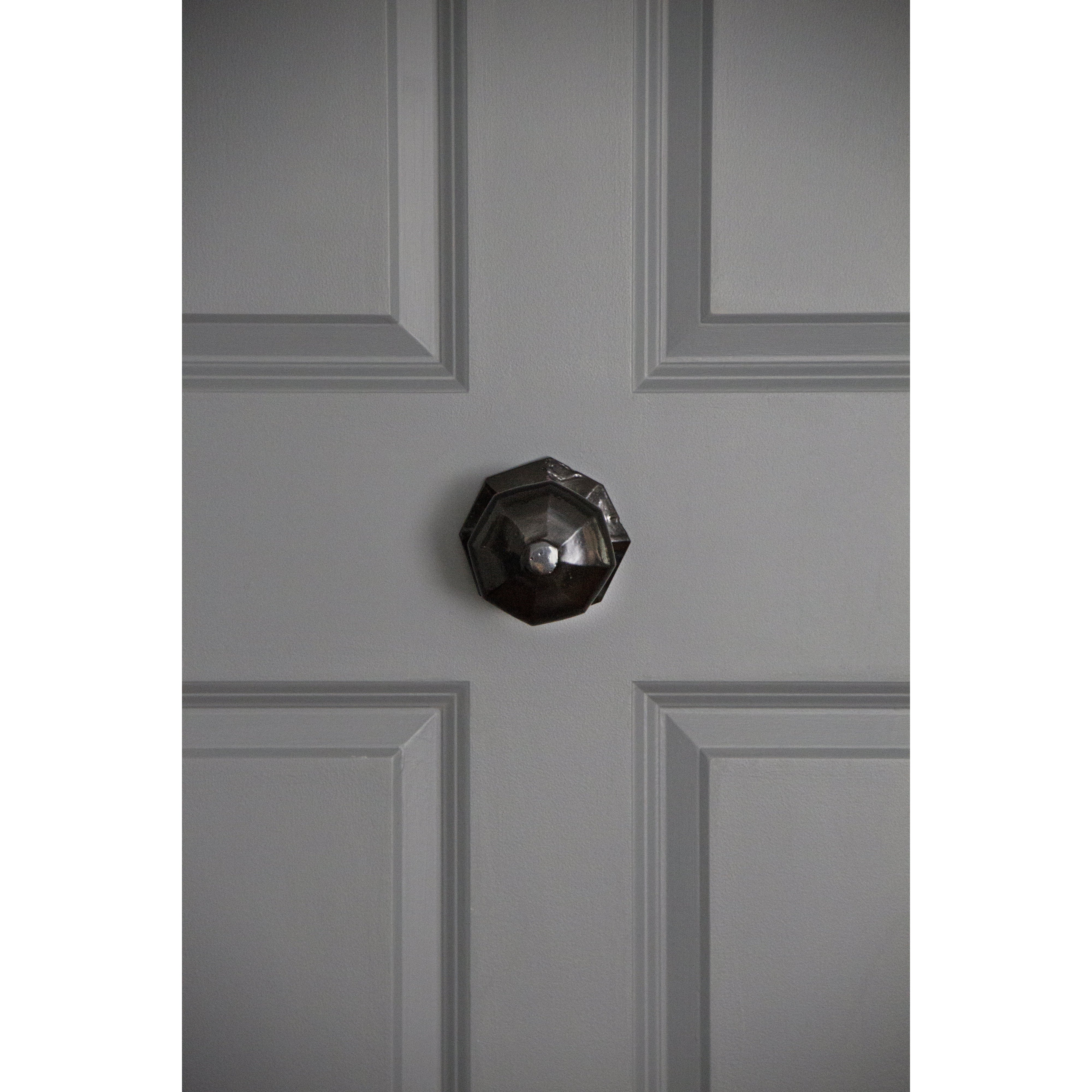 Black Octagonal Centre Door Knob | From The Anvil-Centre Door Knobs-Yester Home