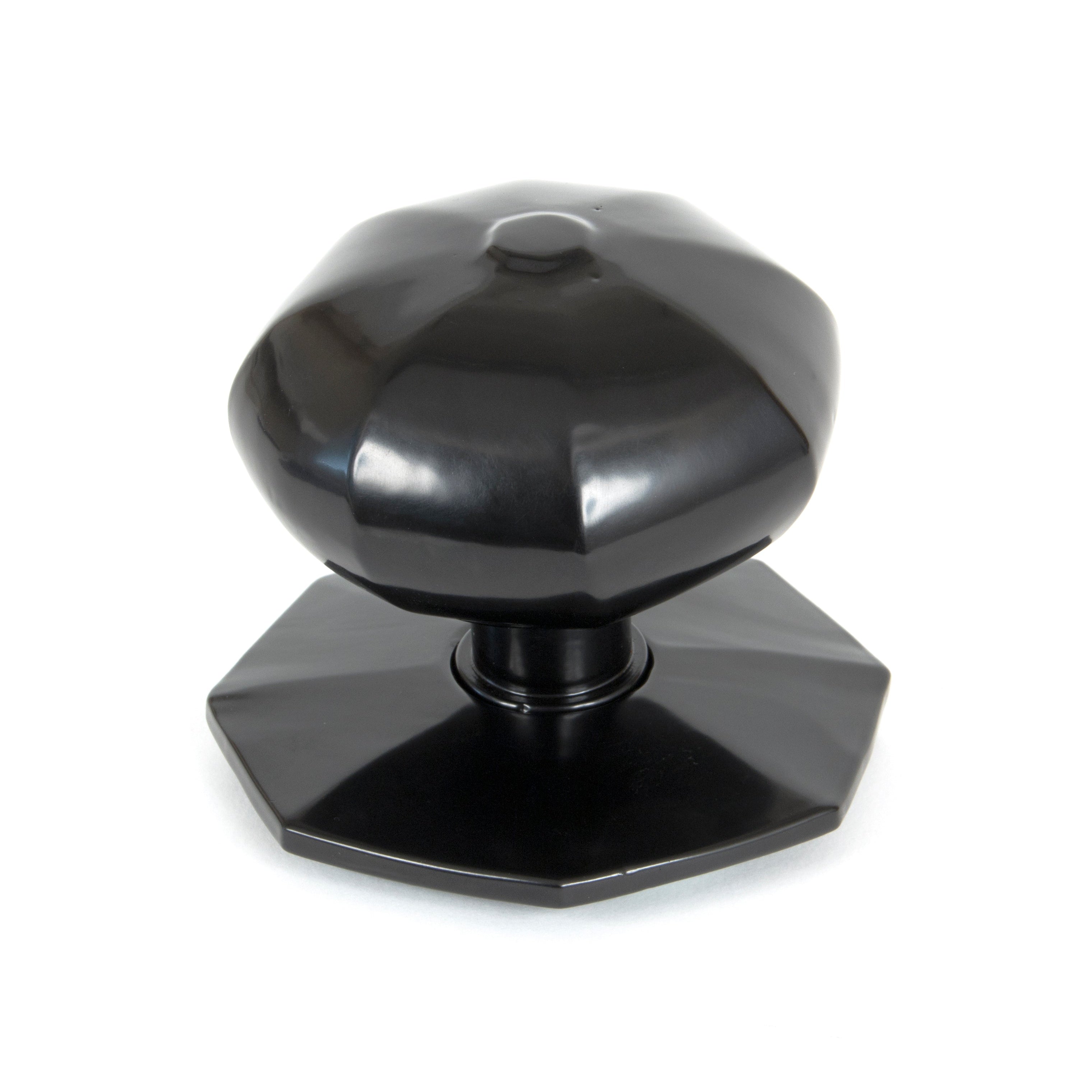 Black Octagonal Centre Door Knob | From The Anvil-Centre Door Knobs-Yester Home