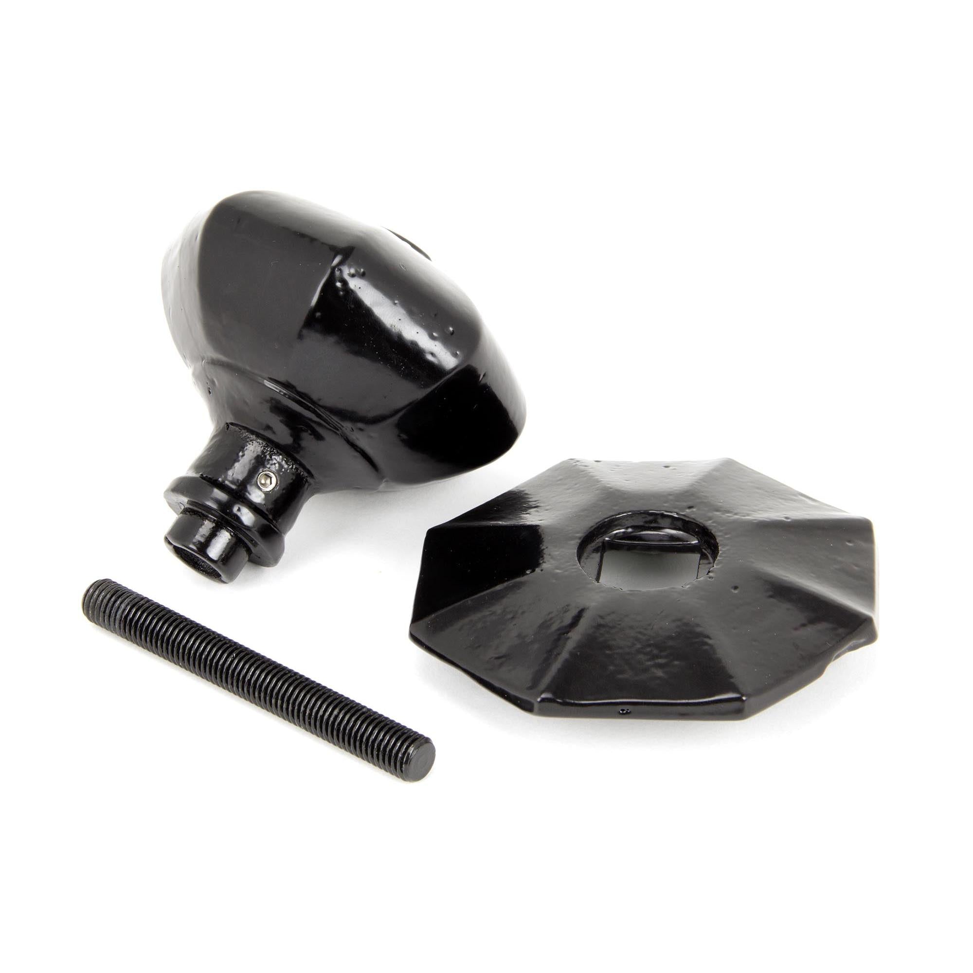 Black Octagonal Centre Door Knob - Internal | From The Anvil - Centre Door Knobs - From The Anvil - Yester Home