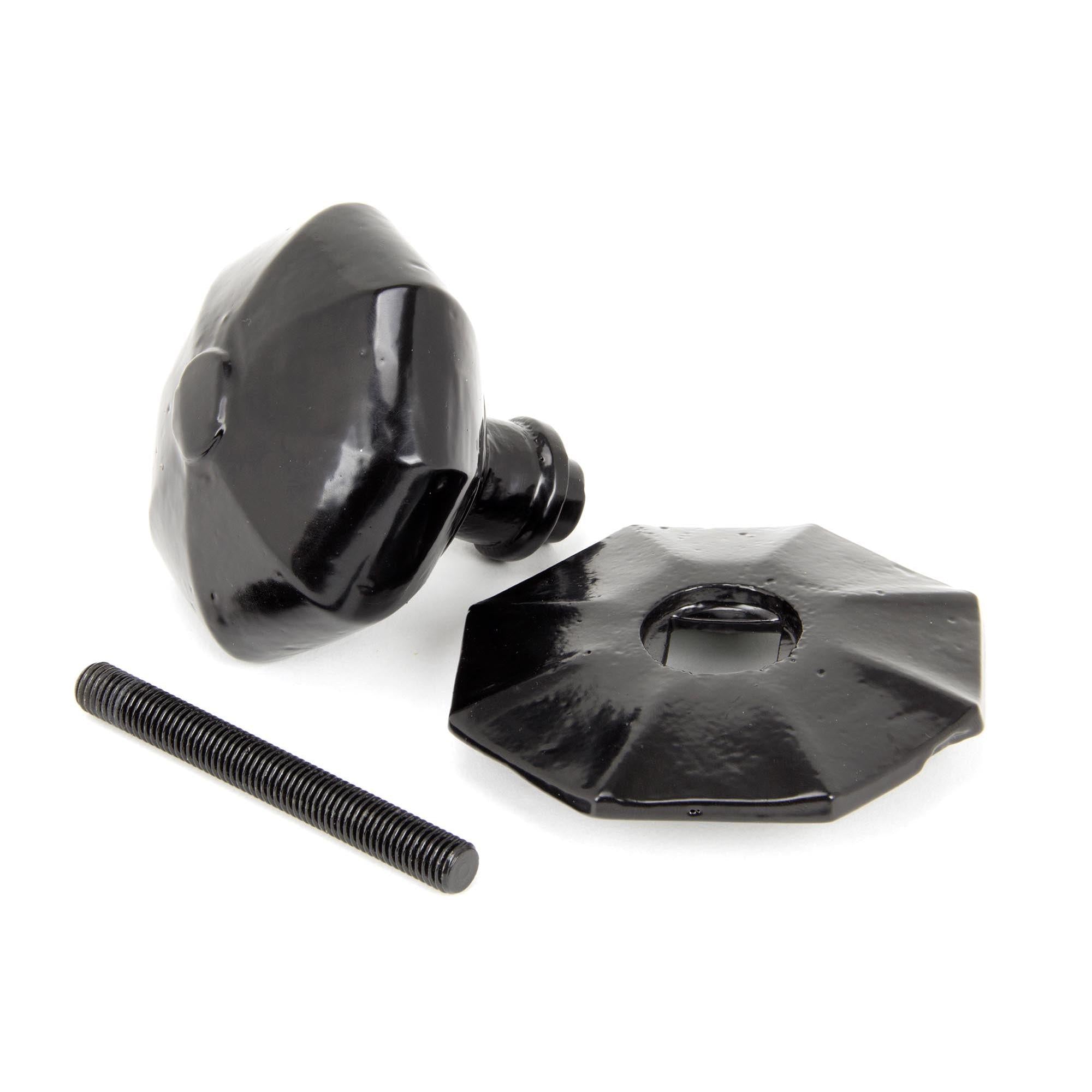 Black Octagonal Centre Door Knob - Internal | From The Anvil - Centre Door Knobs - From The Anvil - Yester Home