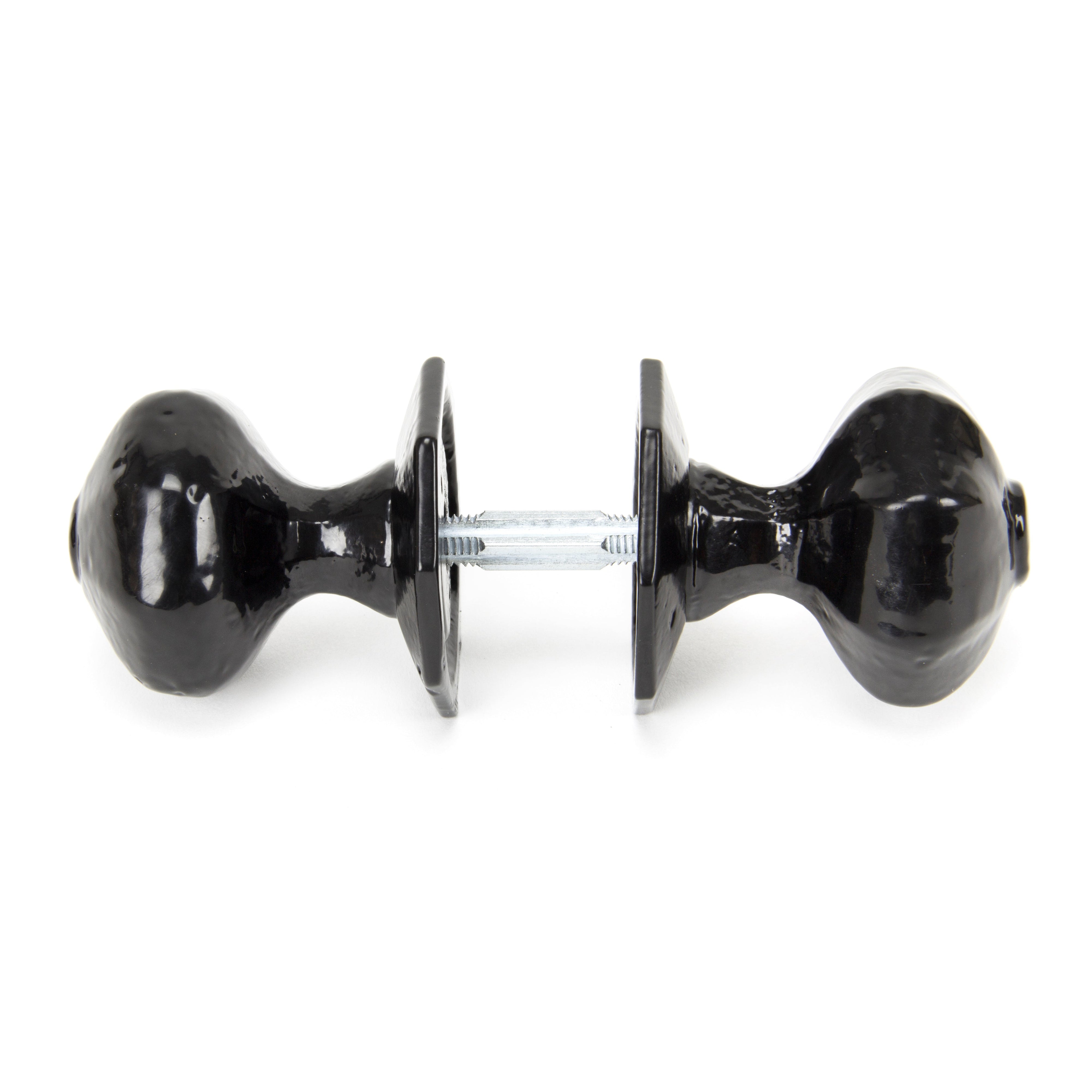 Black Octagonal Mortice/Rim Knob Set | From The Anvil-Mortice Knobs-Yester Home